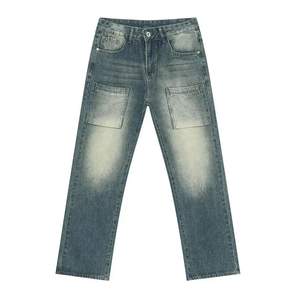 Japanese Brand Retro loose pocket patchwork jeans Size US 32 / EU 48 - 4 Thumbnail