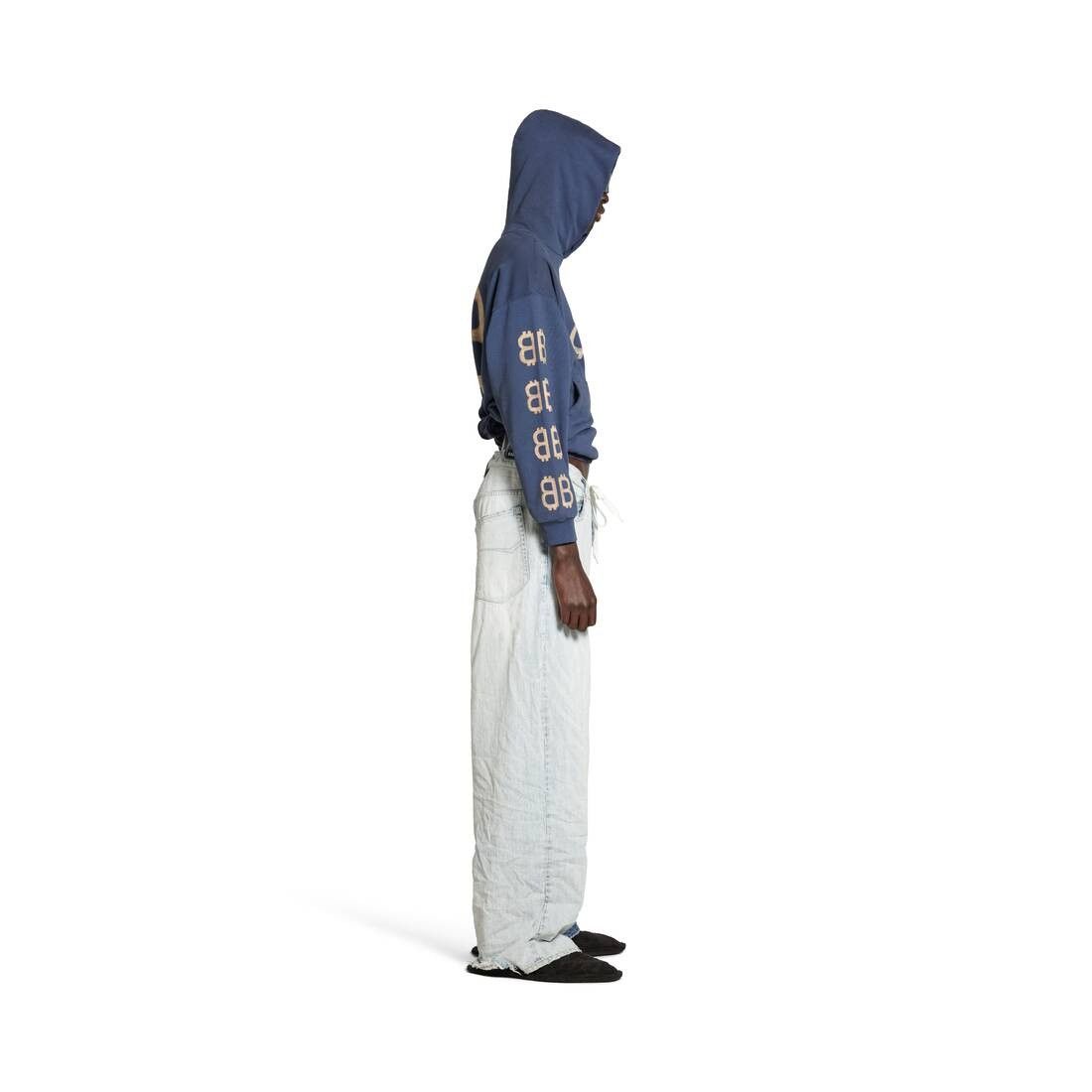 Balenciaga o1srvl11e1025 Crypto Hoodie Medium Fit in Blue Size US XL / EU 56 / 4 - 3 Thumbnail