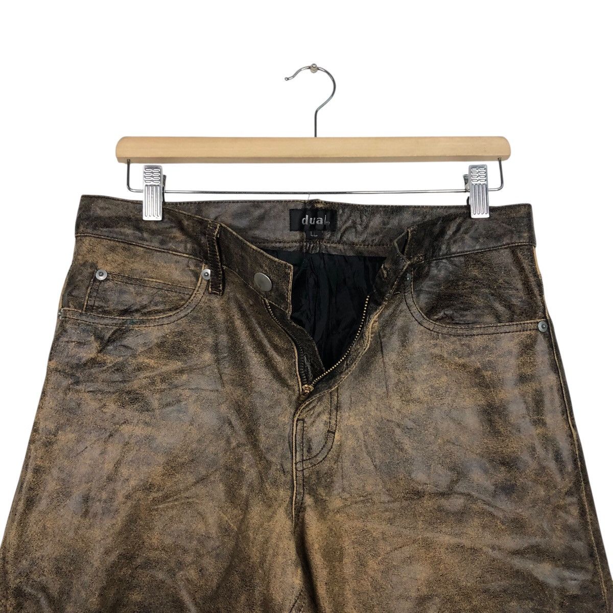 Japanese Brand 📌Vintage Biker Racing Leather Pants Dual Issey Miyake Size US 32 / EU 48 - 16 Thumbnail