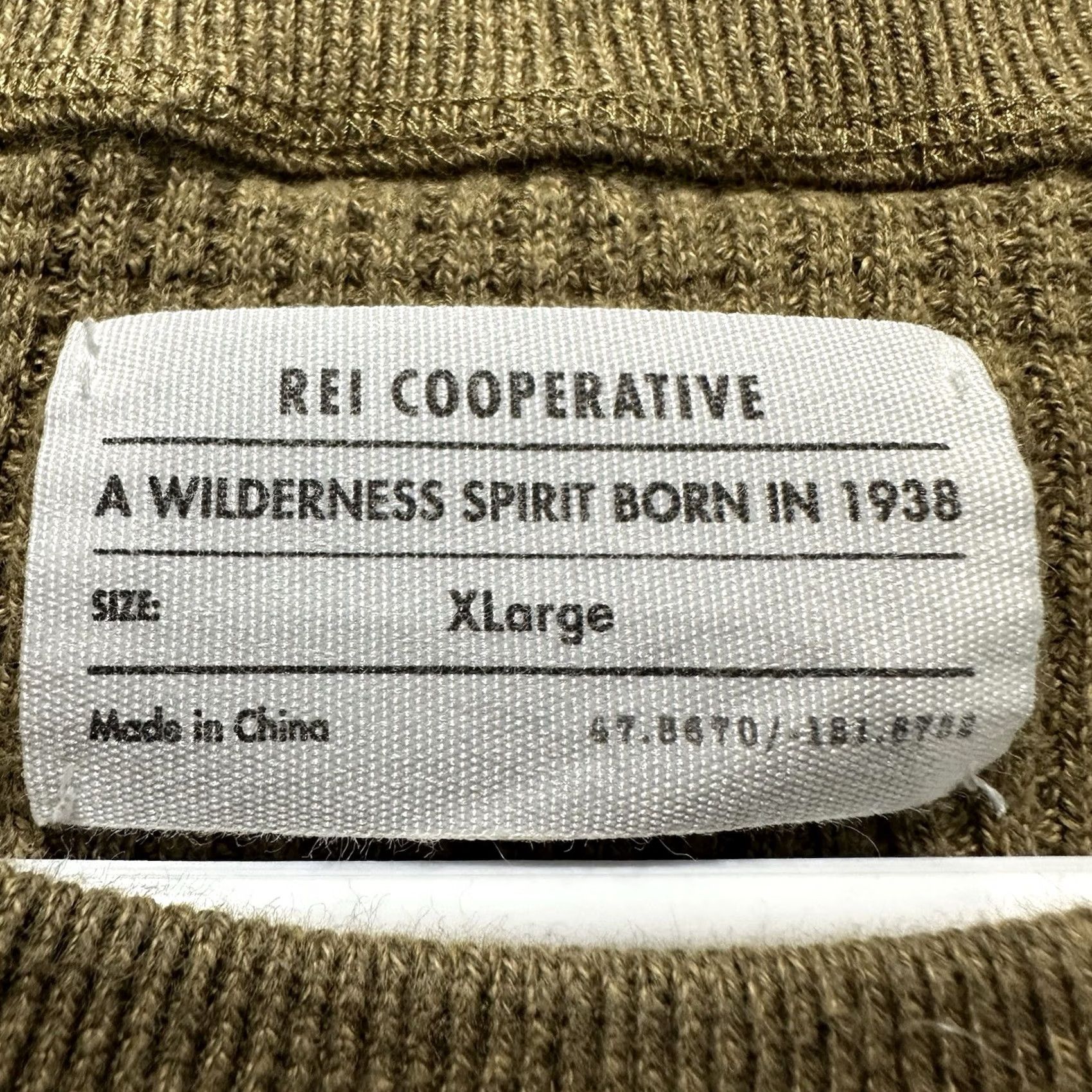 Vintage REI Co-op Sweater Womens XL Olive Green Wallace Lake Waffle Knit Thermal EUC Size XL / US 12-14 / IT 48-50 - 4 Thumbnail