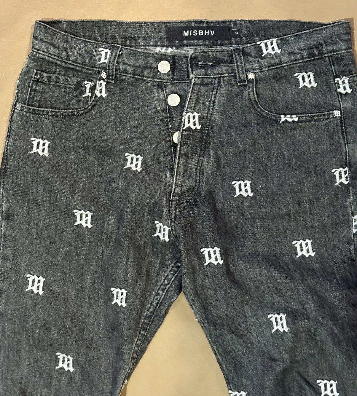 Misbhv Misbhv Monogram Denim Pants Size US 30 / EU 46 - 2 Thumbnail
