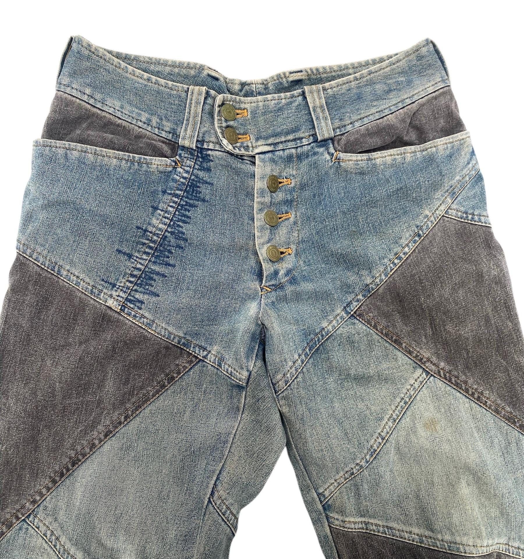 Japanese Brand × Tornado Mart Vtg 90s Tornado Mart rework patch flare jeans Medium size Size US 31 - 2 Thumbnail