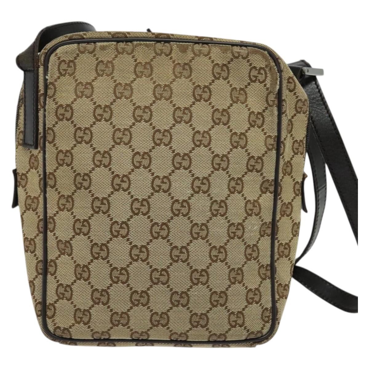 Gucci GUCCI GG Canvas Shoulder Bag Beige Silver Size ONE SIZE - 3 Thumbnail