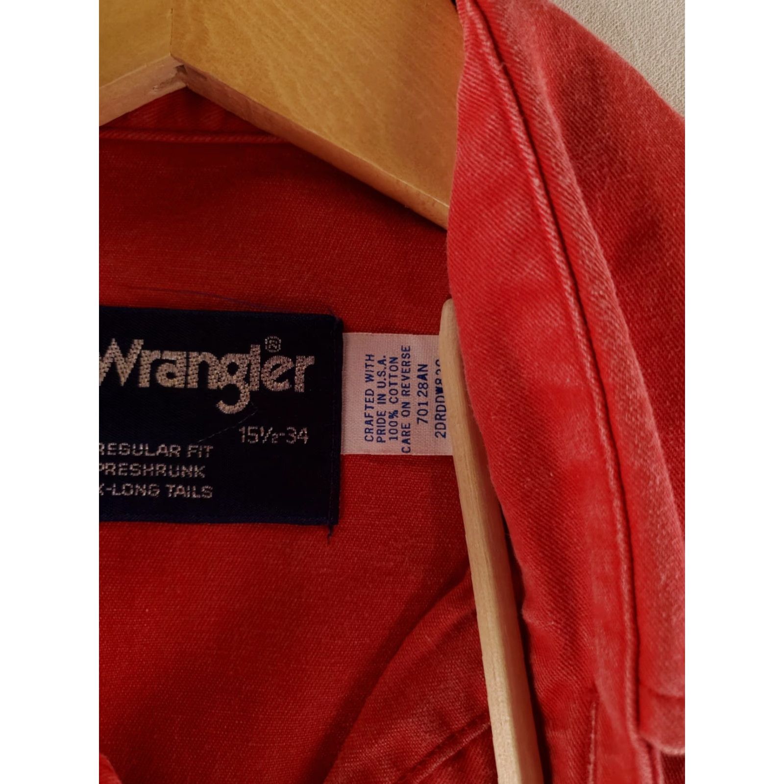 Wrangler Wrangler Brush Popper Brushpopper Button Up Shirt Red Made USA Mens 15.5-34 M Long Sleeve Shirt Mens Rubisher? Size US M / EU 48-50 / 2 - 3 Thumbnail