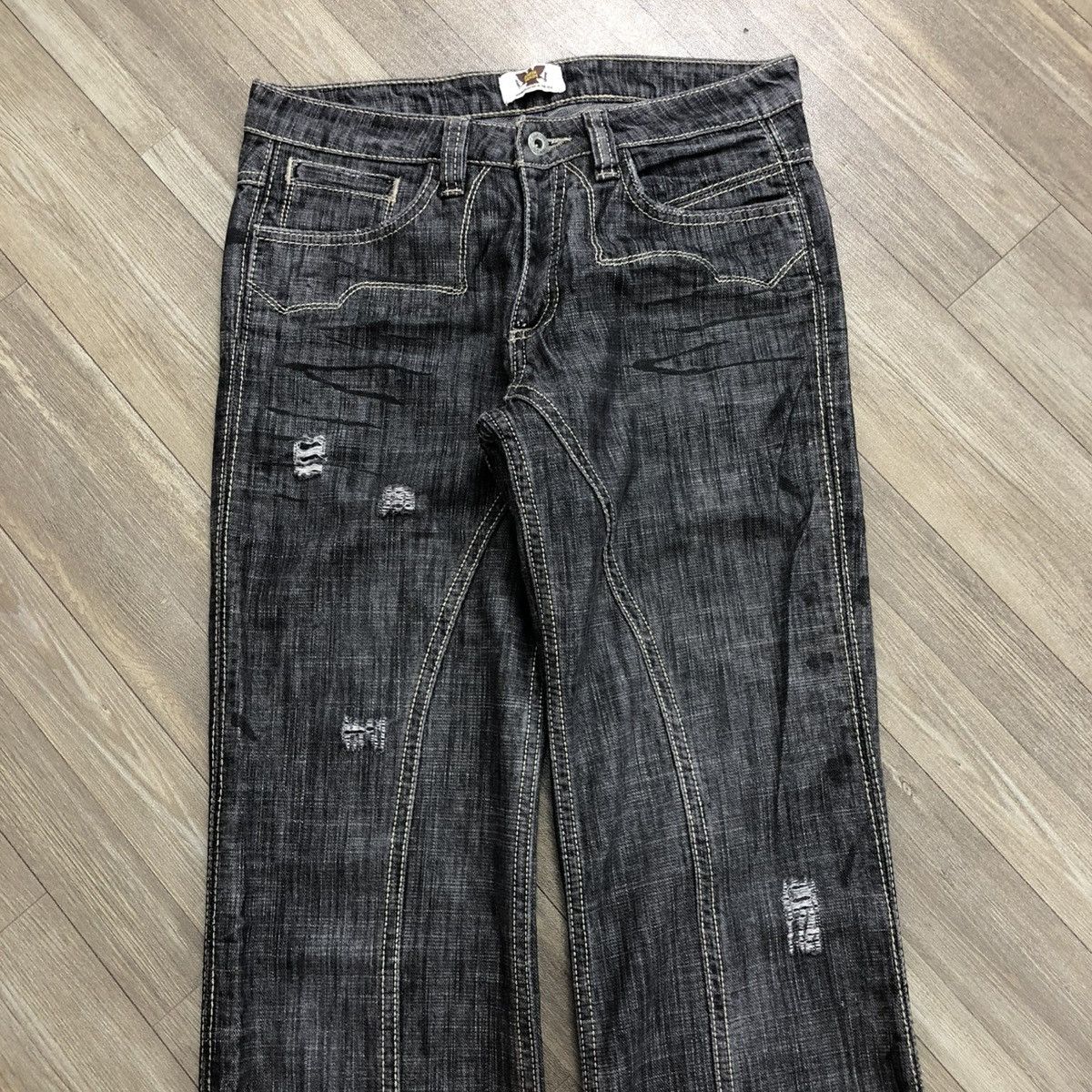 Antik Denim × If Six Was Nine × Vintage Vintage Antik Denim Distressed Embrodired Lgb Flared Jeans Size US 28 / EU 44 - 19 Thumbnail