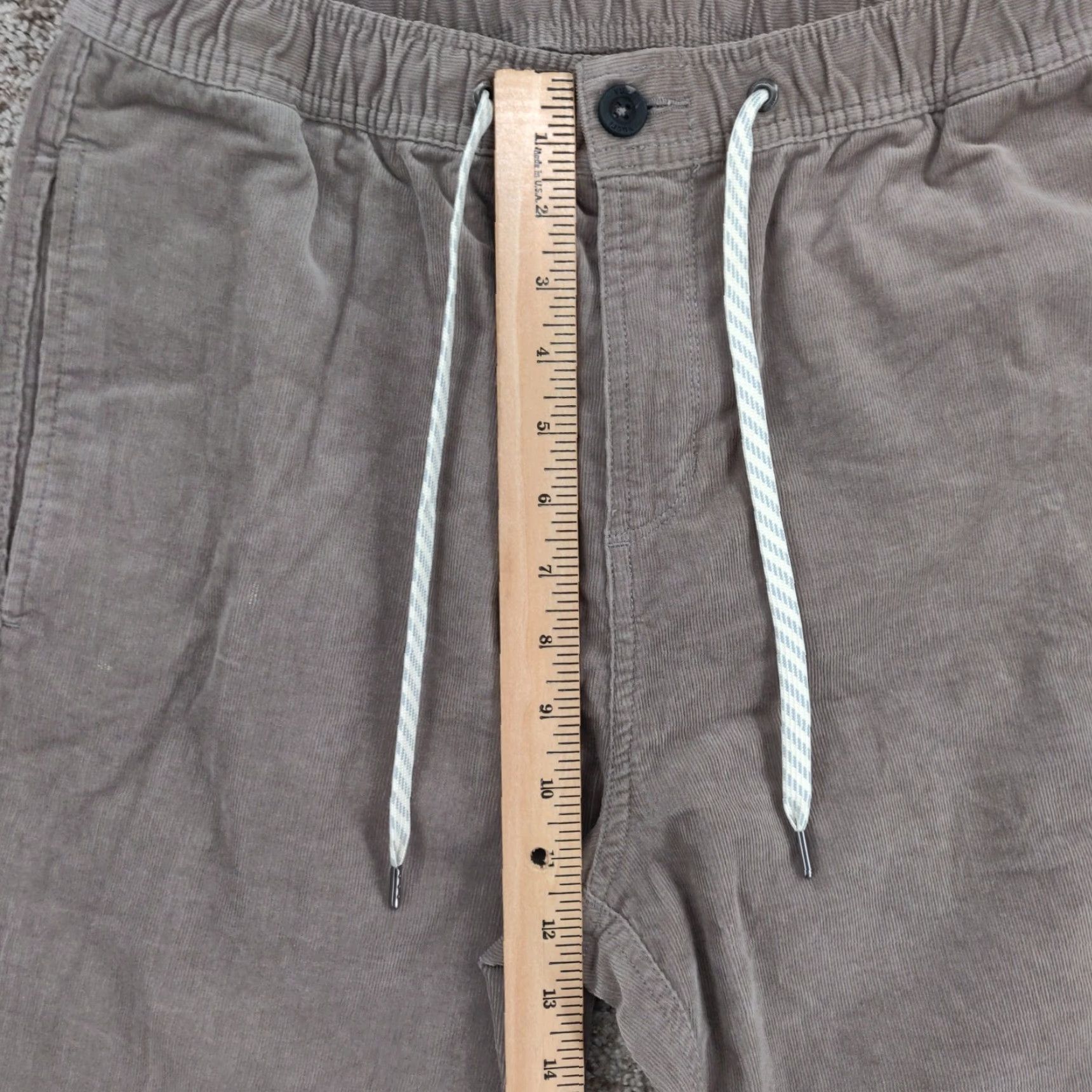Vuori Vuori Mens Pants Chino Corduroy Brown 30x30 Regular Inseam 30 Elastic Waist Comfort Pockets Size US 31 - 3 Thumbnail
