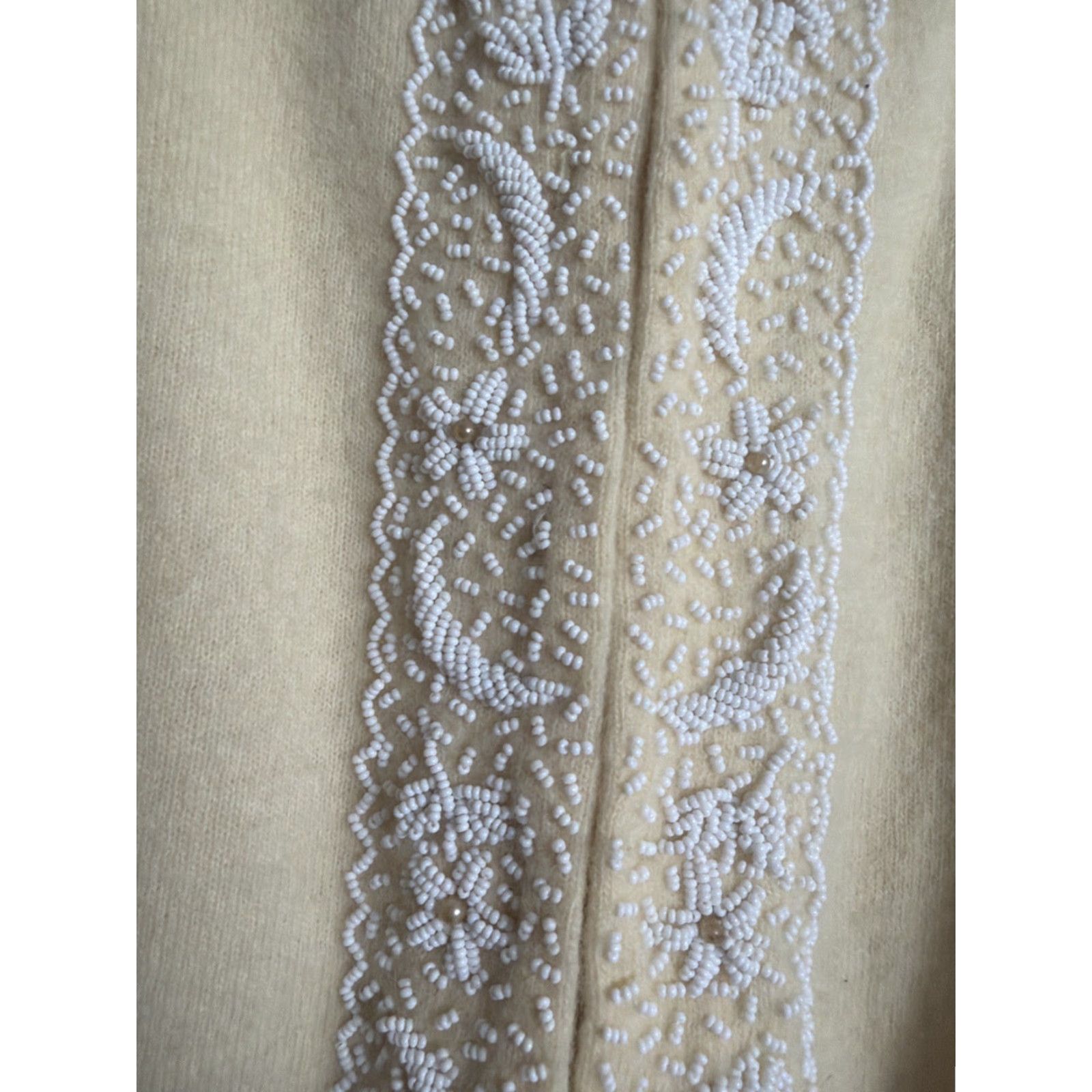 Vintage VINTAGE Sophia Cardigan Womens Small Cashmere Angora Ivory Cream Sweater 20” 20” 20” Weekend Gift Centre Handmade Size S / US 4 / IT 40 - 7 Thumbnail