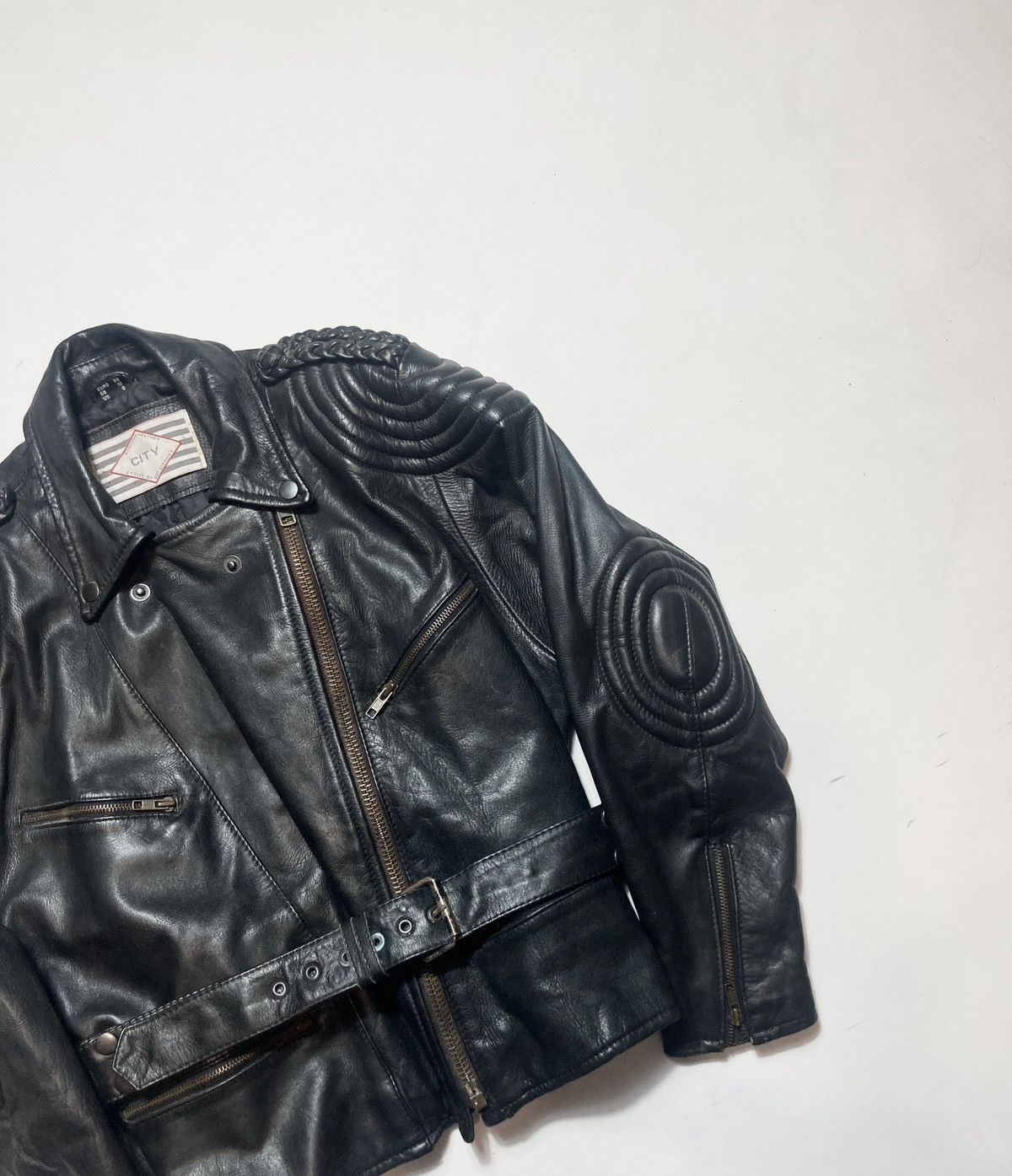 Genuine Leather 90s Vintage City leather biker jacket Size US S / EU 44-46 / 1 - 3 Thumbnail