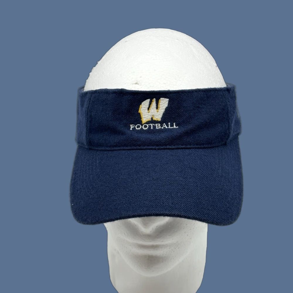 Nike VINTAGE Nike Team Hat Cap Strap Back Adjustable Visor Blue Wool Football Logo Mens One Size Blue Nike Hat 90s Retro Logo Size ONE SIZE - 1 Thumbnail