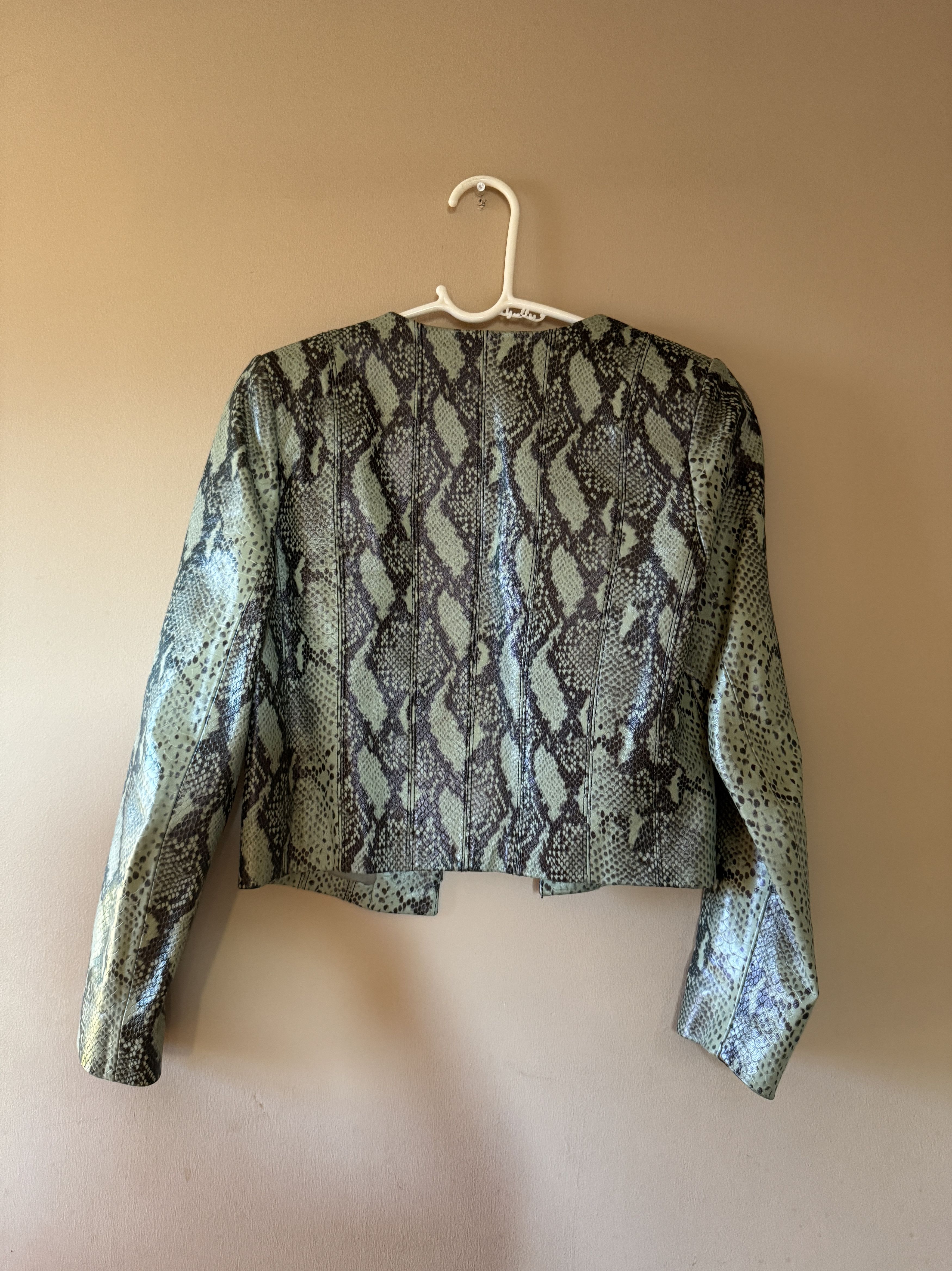 Alice + Olivia Snake Print Leather Jacket Size XS / US 0-2 / IT 36-38 - 8 Thumbnail