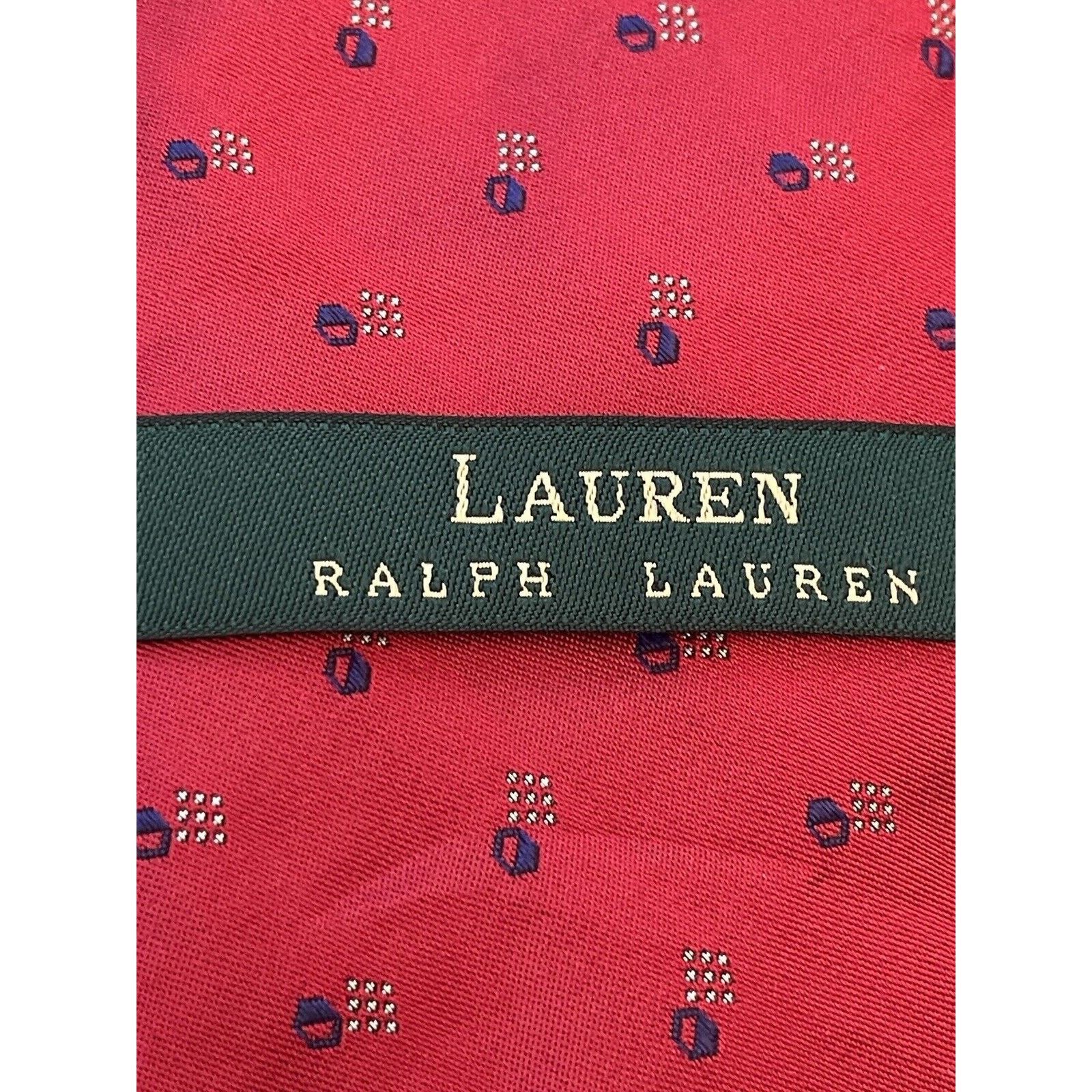 Lauren Ralph Lauren Lauren Ralph Lauren Green Label Red Blue Hand Made 100% Silk Size ONE SIZE - 9 Thumbnail