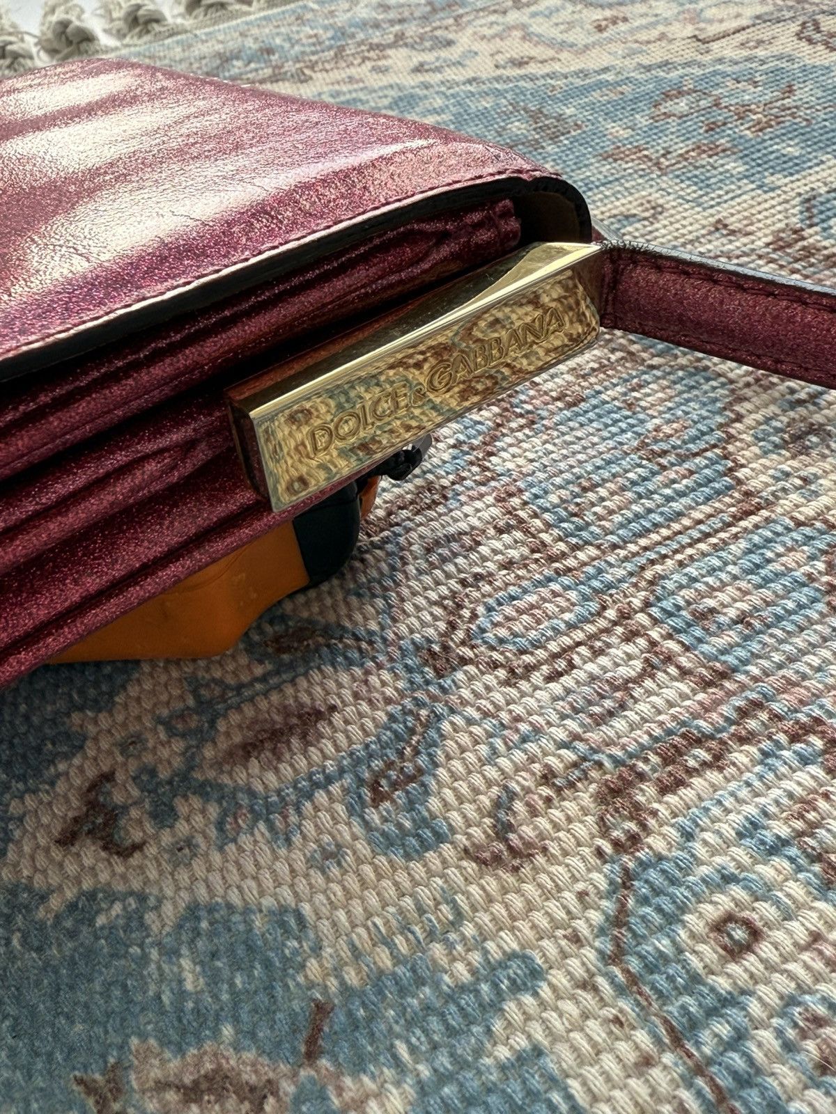 Dolce & Gabbana Archive 2000s Dolce & Gabbana Glitter Leather Small Hand Bag Size ONE SIZE - 12 Thumbnail
