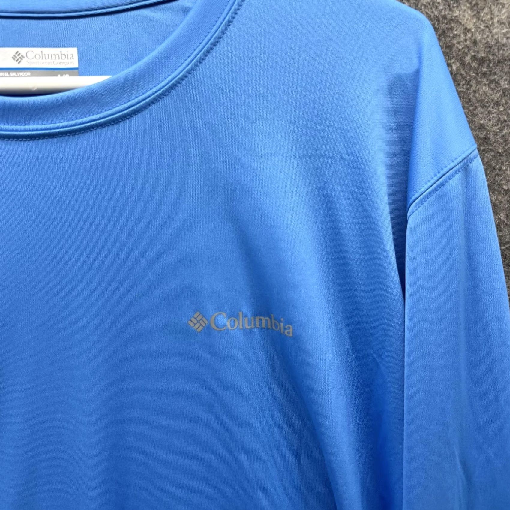 Spell Columbia Shirt Men Large Adult Blue Long Sleeve Polyester Crewneck Spell Size US L / EU 52-54 / 3 - 4 Thumbnail