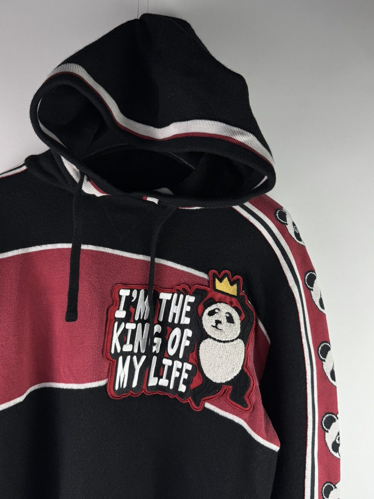 Dolce Gabbana Panda Wool Khit Hoodie Black