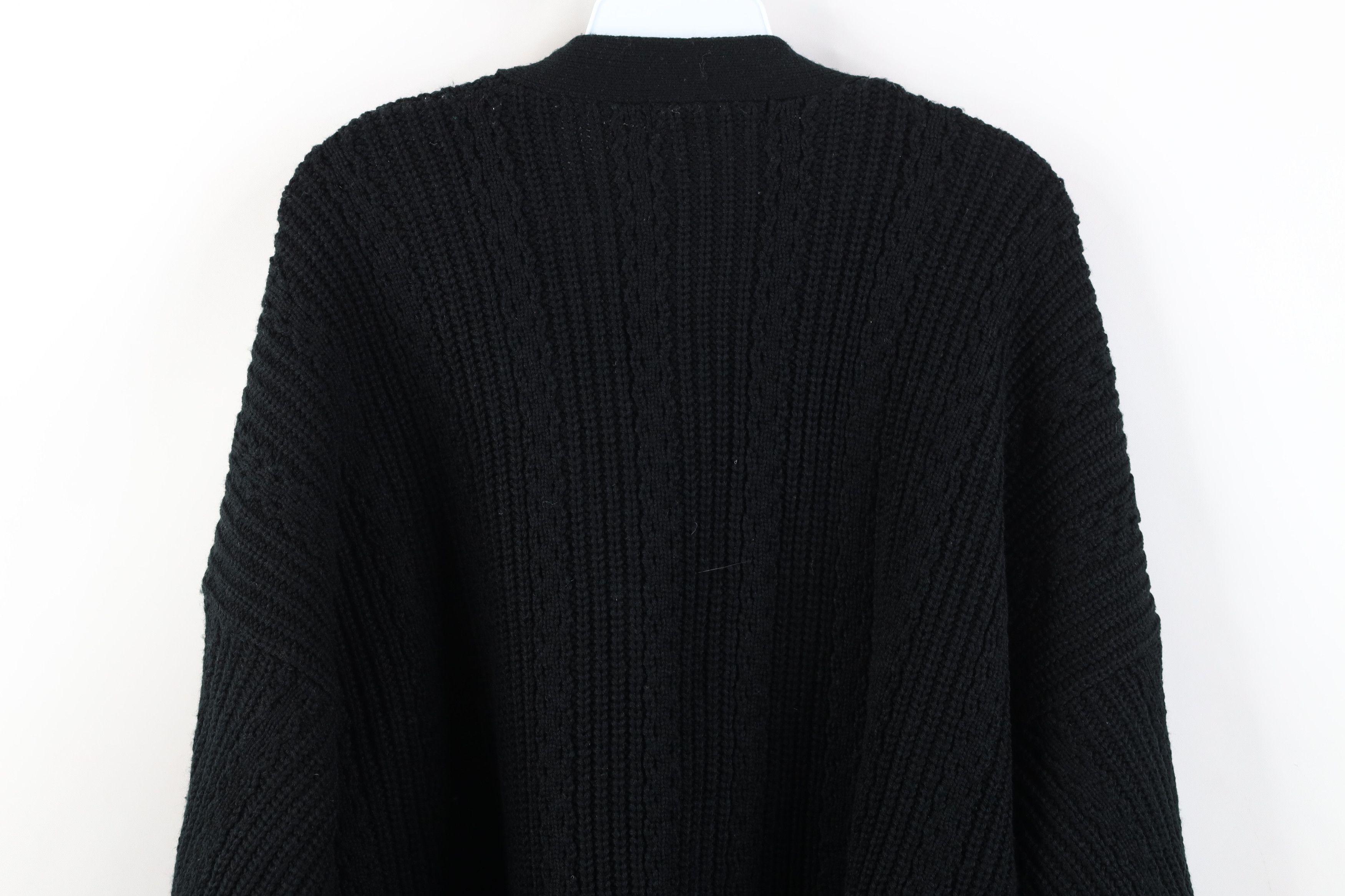 Vintage Vintage 90s Streetwear Ribbed Knit Cardigan Sweater Black Size US XL / EU 56 / 4 - 9 Thumbnail