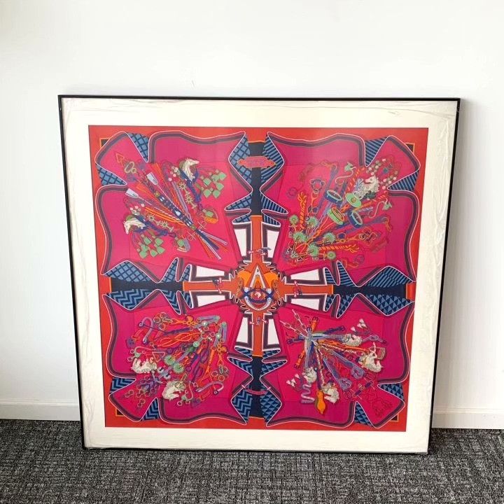 Hermes Hermes Red Horse Print Silk Scarf Size ONE SIZE - 1 Thumbnail