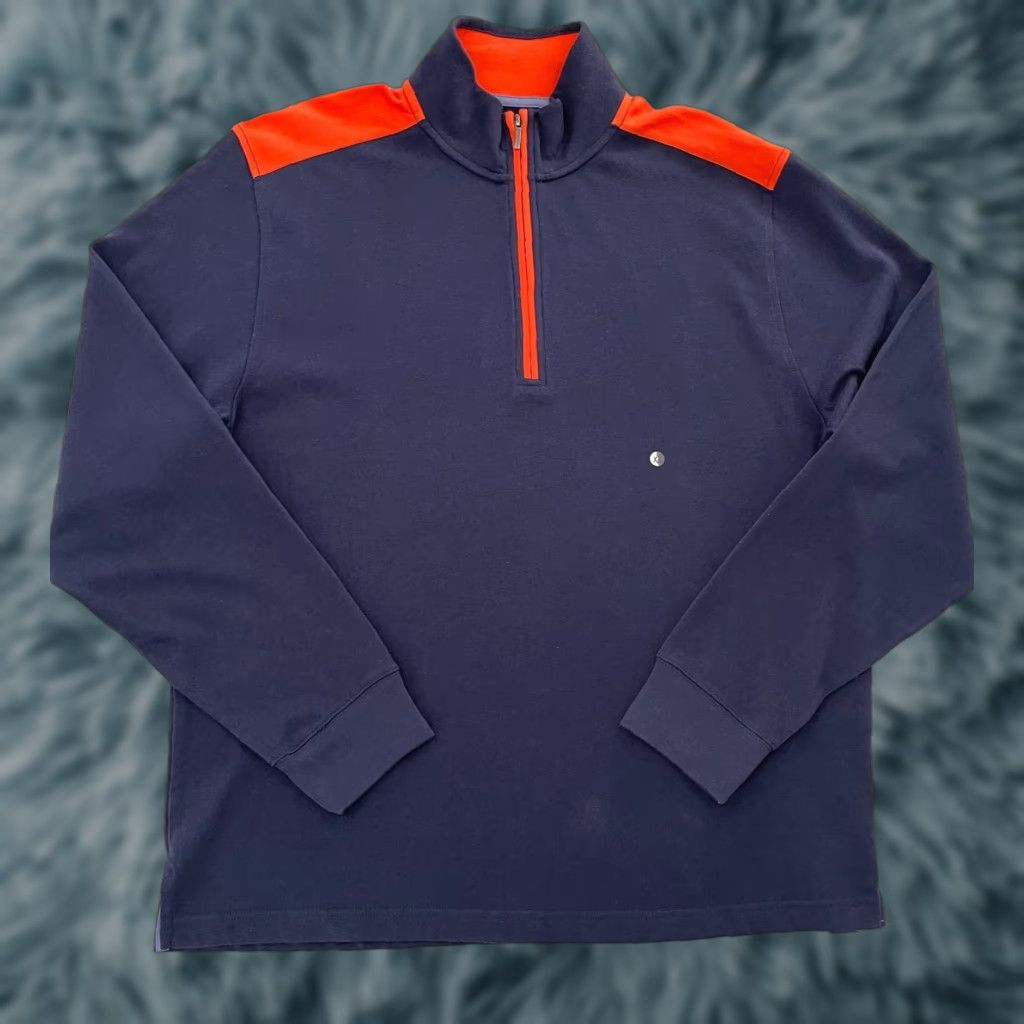 Brooks Brothers Brooks Brothers Sweater Adult XL Blue 1/4 Zip Pullover Cotton Mens Size US XL / EU 56 / 4 - 1 Thumbnail