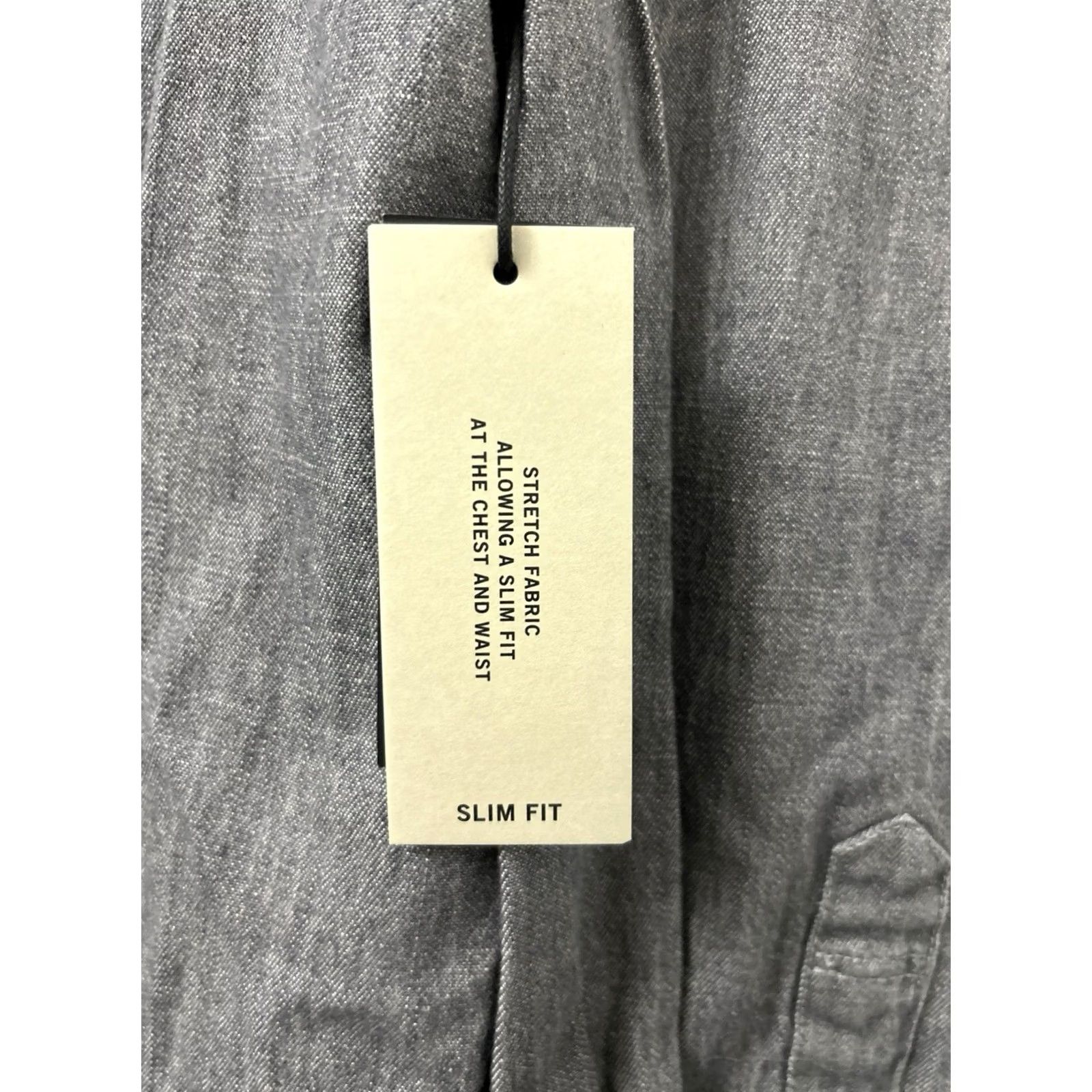 Kenneth Cole Kenneth Cole Shirt Mens L Gray Oxford Slim Fit Stretch Button Down L/S Cotton Spandex Chambray Dress Shirt Size US L / EU 52-54 / 3 - 6 Thumbnail