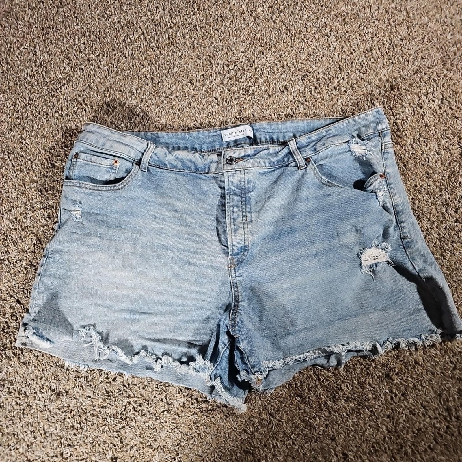 Other Vanilla Star 20W Distressed Blue Jeans Shorts Size 42" / US 20 - 1 Thumbnail