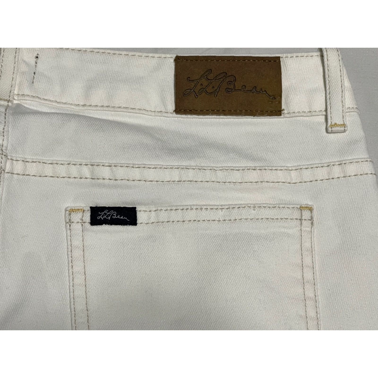 Vintage LL Bean Signature Jeans Women Size 8 White Skinny Ankle Zip Stretch NWT Size 30" / US 8 / IT 44 - 6 Thumbnail