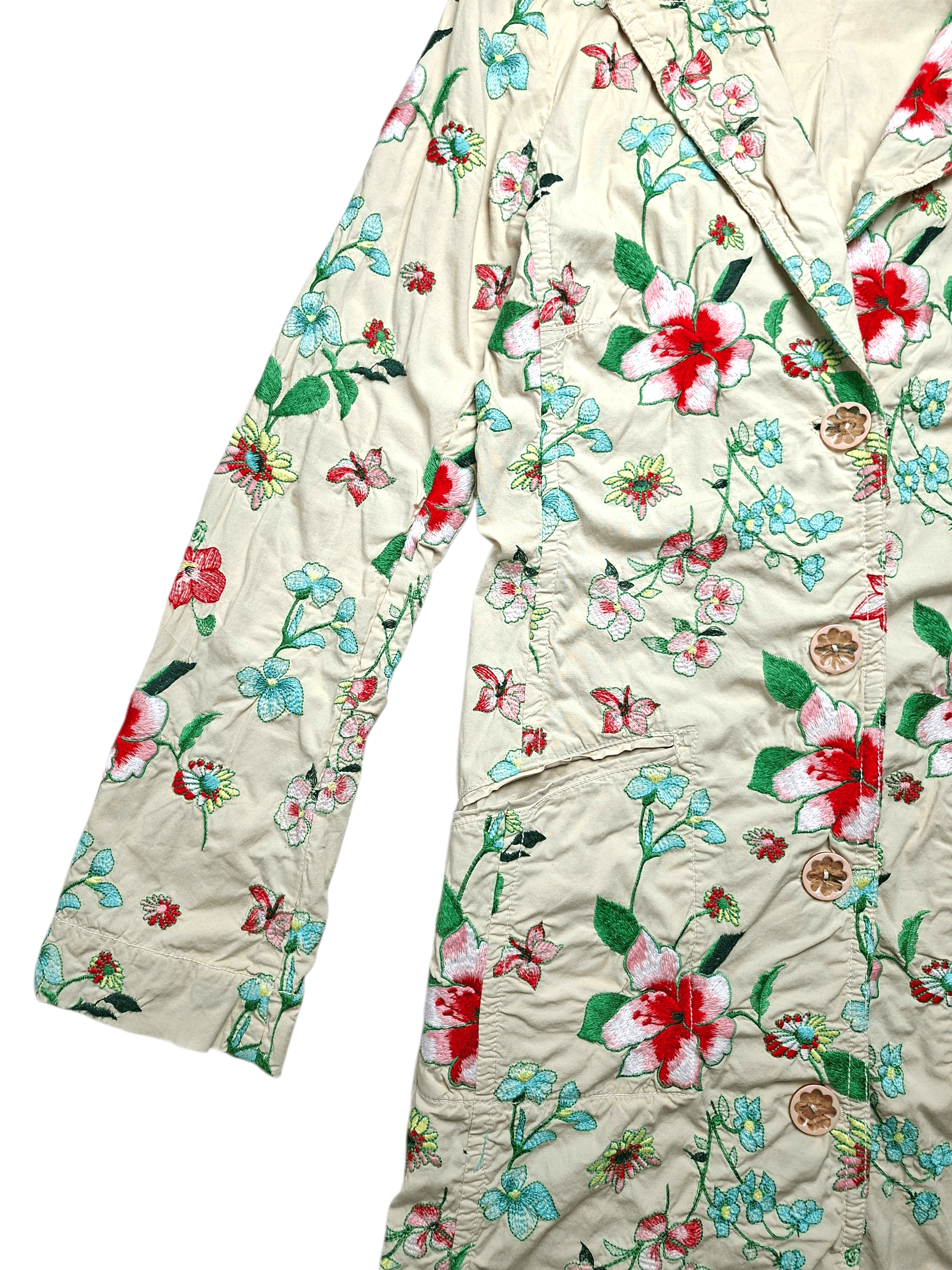 Johnny Was Johnny Was Embroidered Floral Trench Coat Made in USA Size S / US 4 / IT 40 - 3 Thumbnail