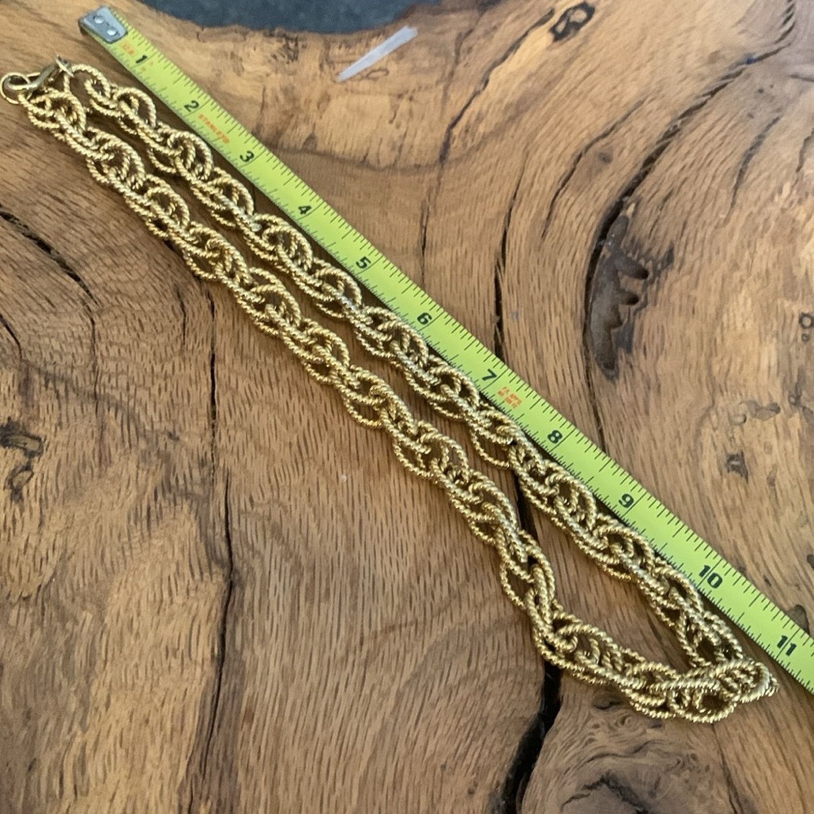 Vintage Chunky heavy braided rope links golden necklace Size ONE SIZE - 8 Thumbnail