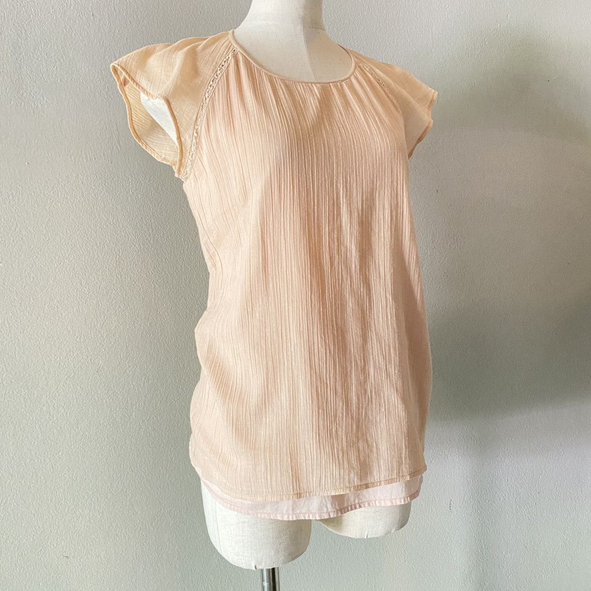Isabel Marant Isabel Marant Peach Pleated Cap Sleeve Blouse Size S / US 4 / IT 40 - 19 Thumbnail