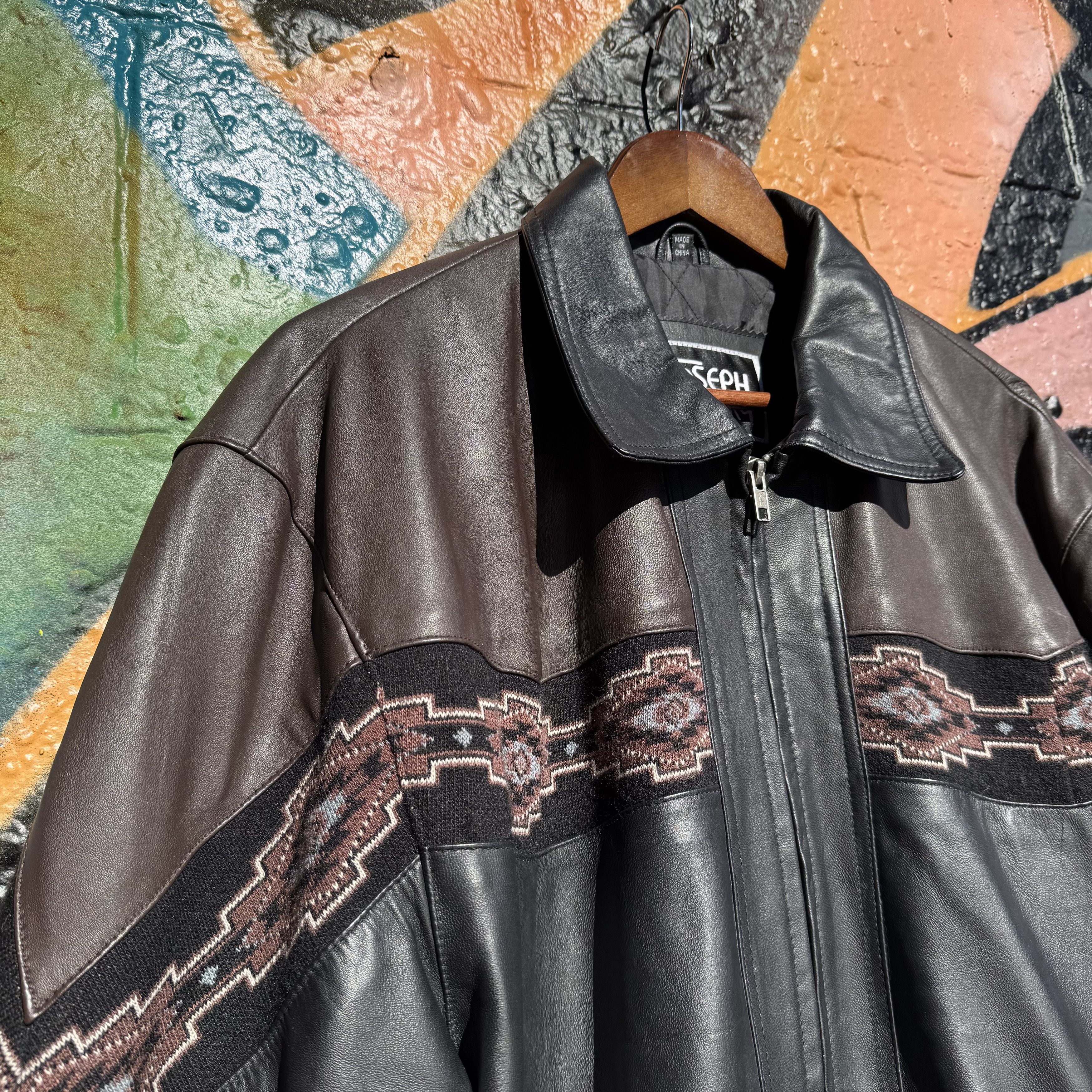 Other Vintage Aztec Leather Jacket Size US XL / EU 56 / 4 - 1 Thumbnail