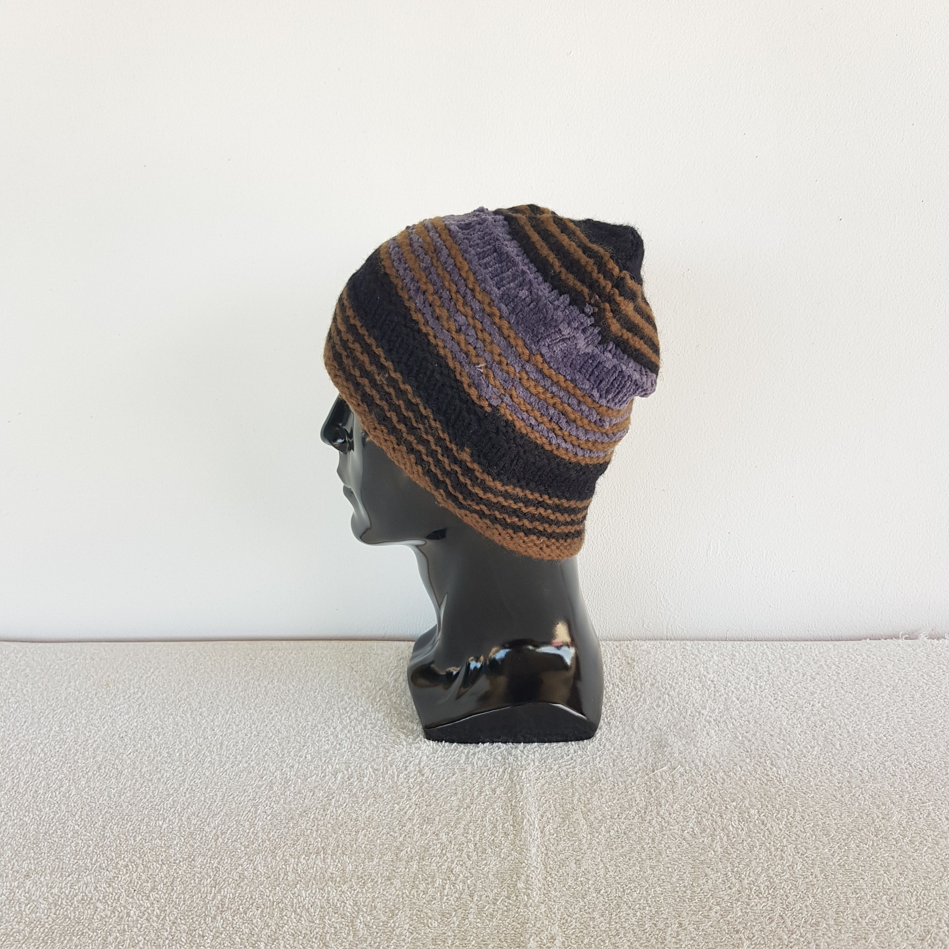 Japanese Brand Vintage Japanese Beanie Ribbed Fair Isle Knit Snow Caps Hats Size ONE SIZE - 4 Thumbnail