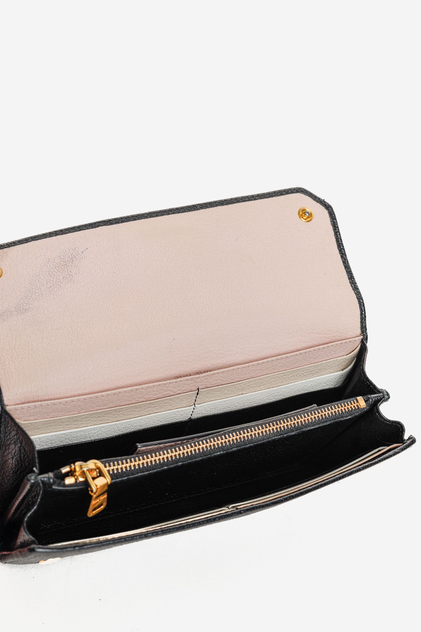 Miu Miu Miu Miu Black Madras Leather Long Wallet Size ONE SIZE - 9 Thumbnail