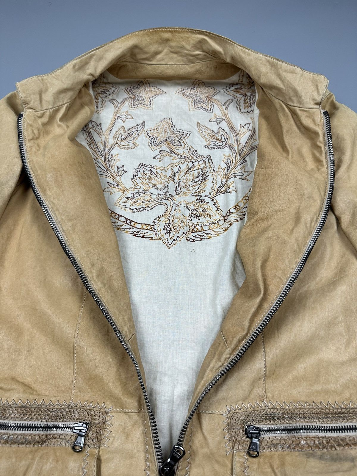 Genuine Leather 🔥Rare🔥Vintage LCR Snake Skin Leather Jacket Size US M / EU 48-50 / 2 - 8 Thumbnail