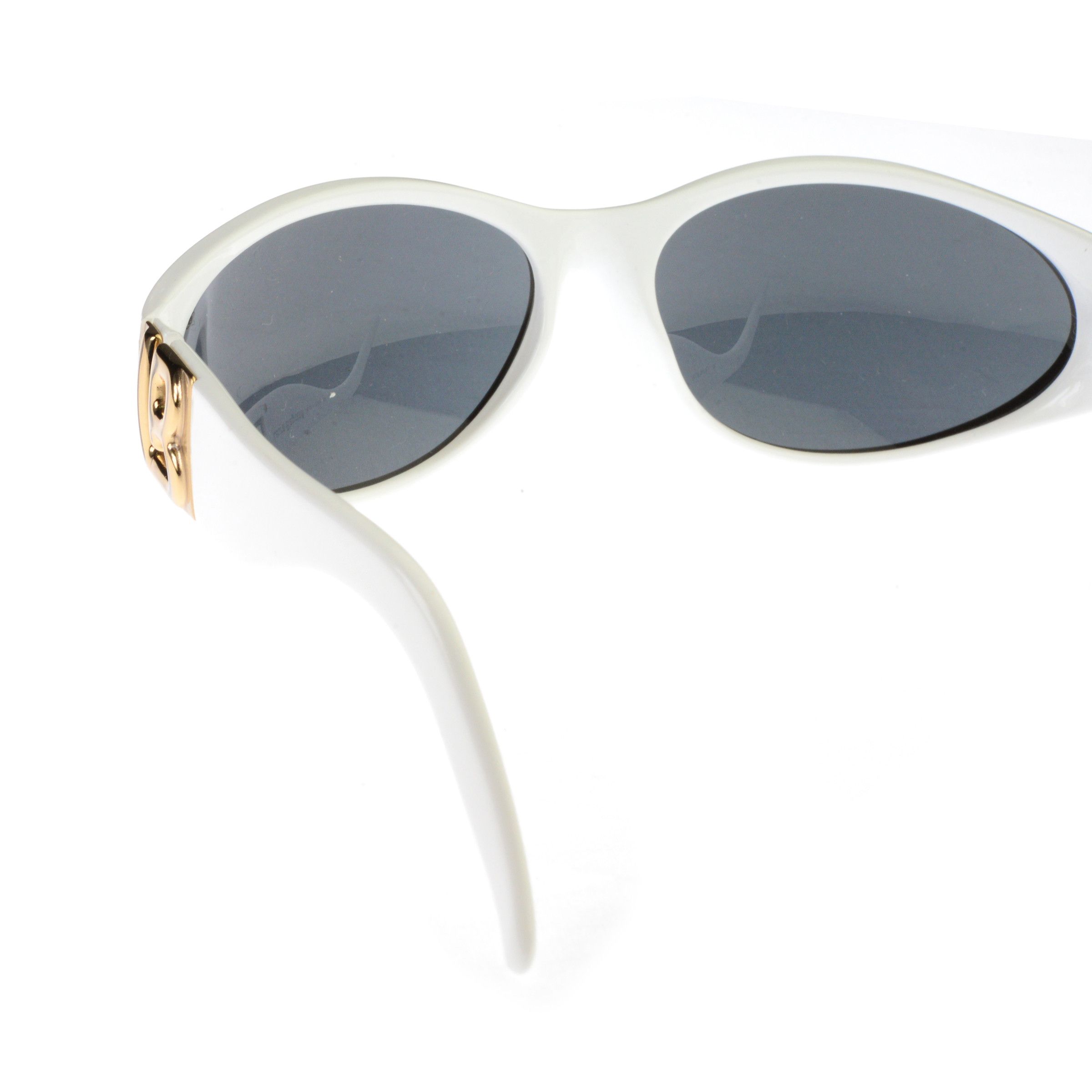 Laura Biagiotti Laura Biagiotti 90s White Big Logo Sunglasses Size ONE SIZE - 4 Thumbnail