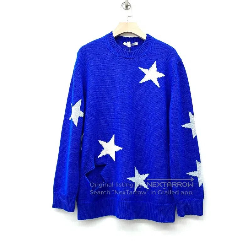 Givenchy Givenchy Klein Blue Star Wool Crewneck Sweater Size US M / EU 48-50 / 2 - 2 Thumbnail