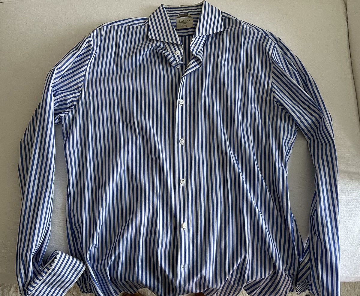 Other Blue striped Italian dress shirt Size US L / EU 52-54 / 3 - 4 Thumbnail
