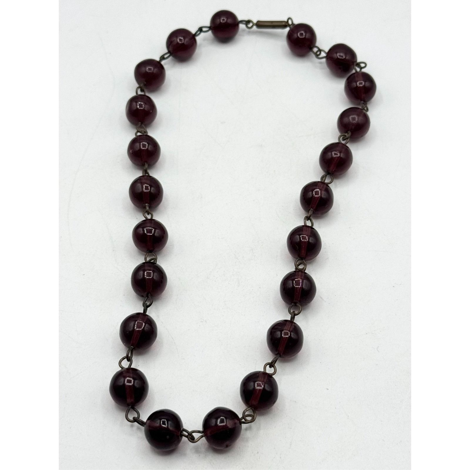 Vintage Estate purple glass beaded chain link necklace Size ONE SIZE - 5 Thumbnail