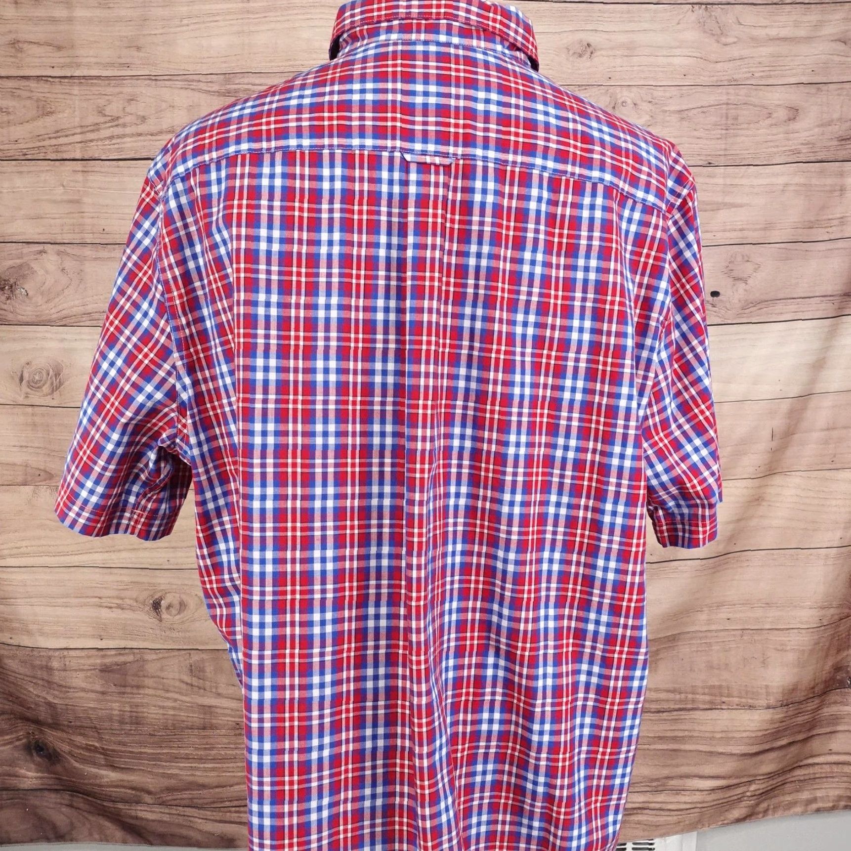 Chaps Chaps Shirt Mens 3XL Red Blue Plaid Short Sleeve Button Front Easy Care Size US XXL / EU 58 / 5 - 4 Thumbnail