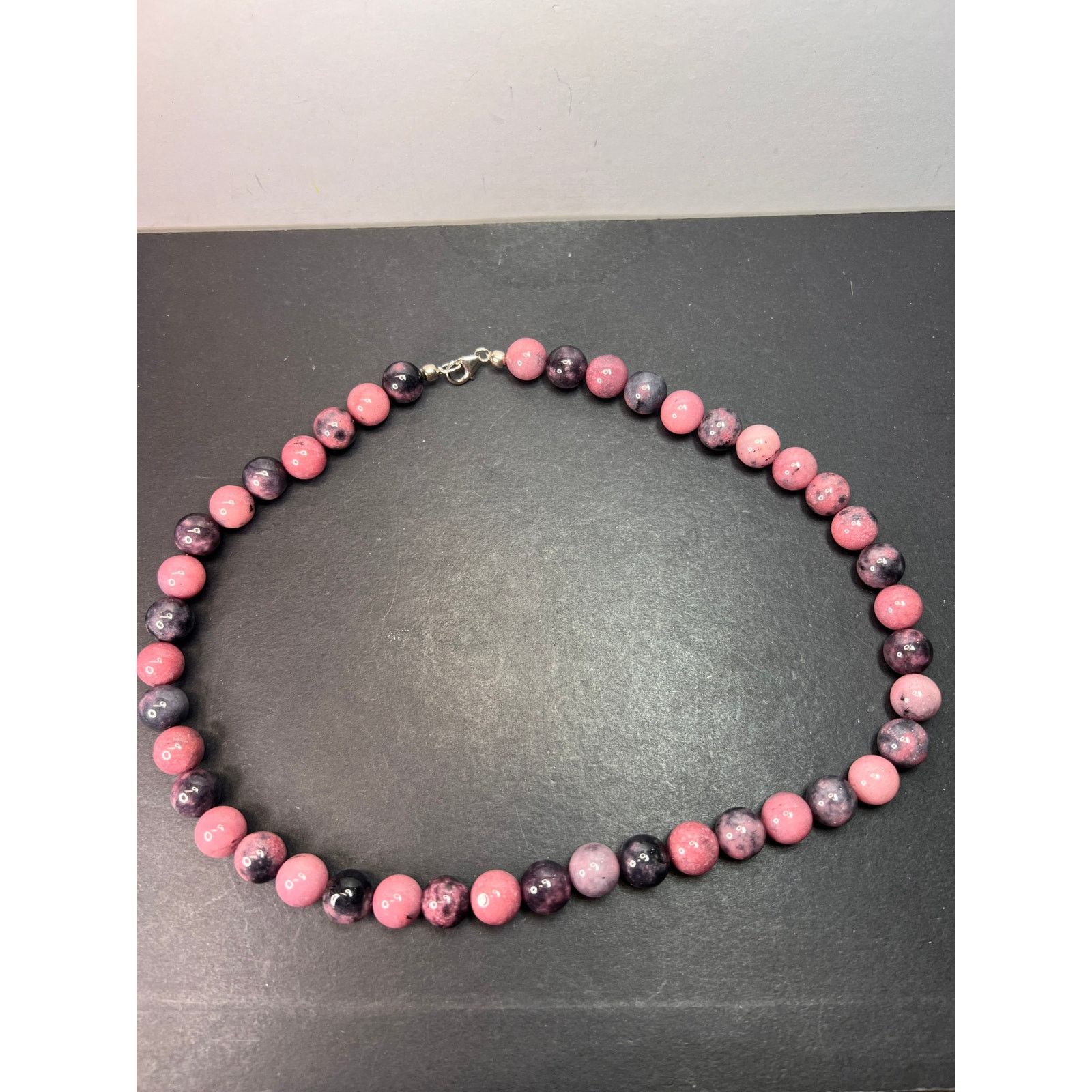 Other Rhodonite beaded necklace with sterling silver clasp Size ONE SIZE - 1 Thumbnail