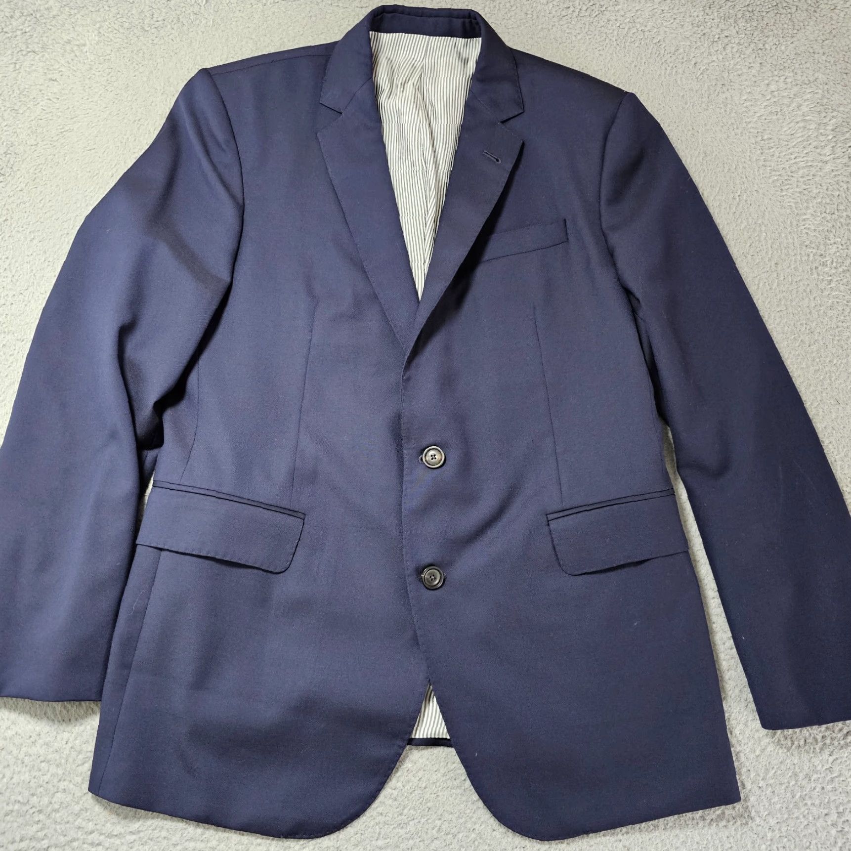 Brooklyn Tailors Brooklyn Tailors Blazer Womens XL Navy Wool Full Canvas 2 Button Notch Lapel Regular Jacket Long Sleeve Solid Size XL / US 12-14 / IT 48-50 - 2 Thumbnail