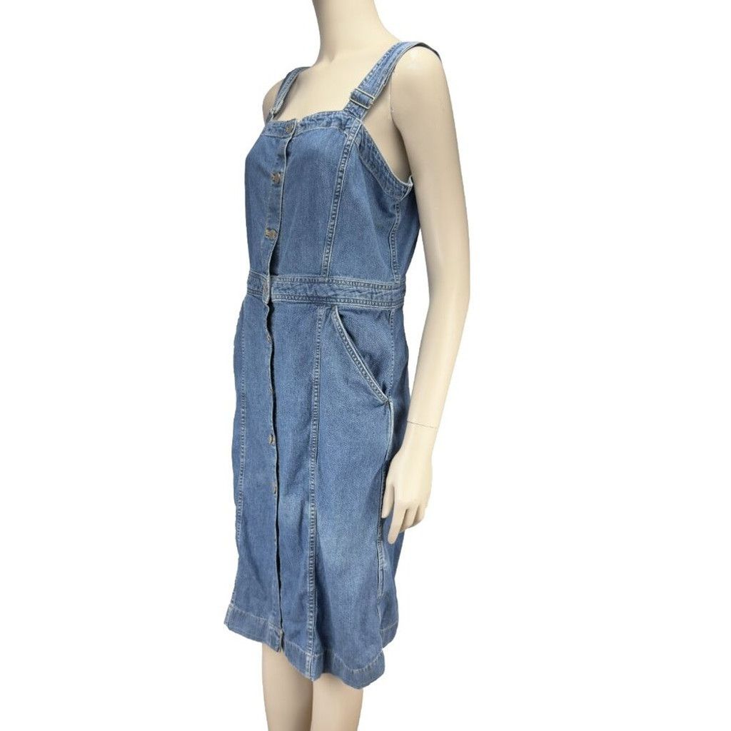 Levi's LEVI'S Denim Thick Sheath Buttoned Pockets Midi Blue Dress M Size M / US 6-8 / IT 42-44 - 5 Thumbnail