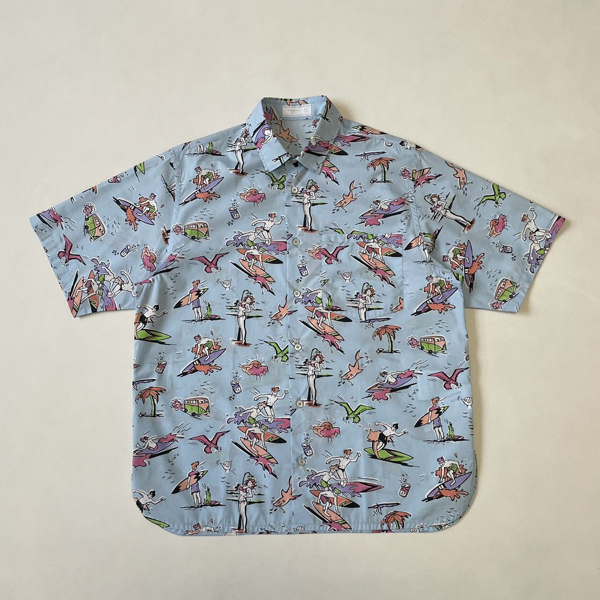 Prada S/S 12 ‘Surf’ Print Short Sleeve Shirt Size US L / EU 52-54 / 3 - 19 Thumbnail