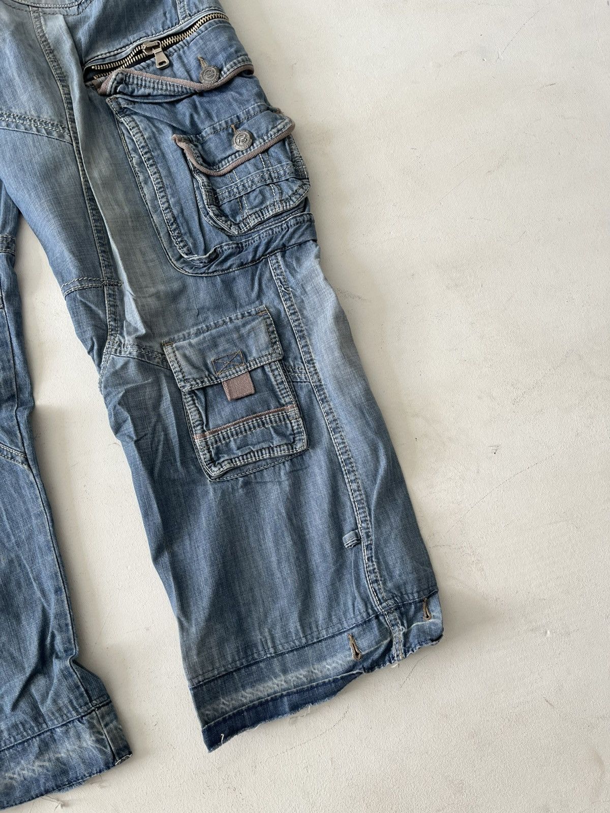 20471120 × If Six Was Nine Vntage 90s baggy wide parachute cargo washed denim Y2K Jeans Size US 32 / EU 48 - 3 Thumbnail