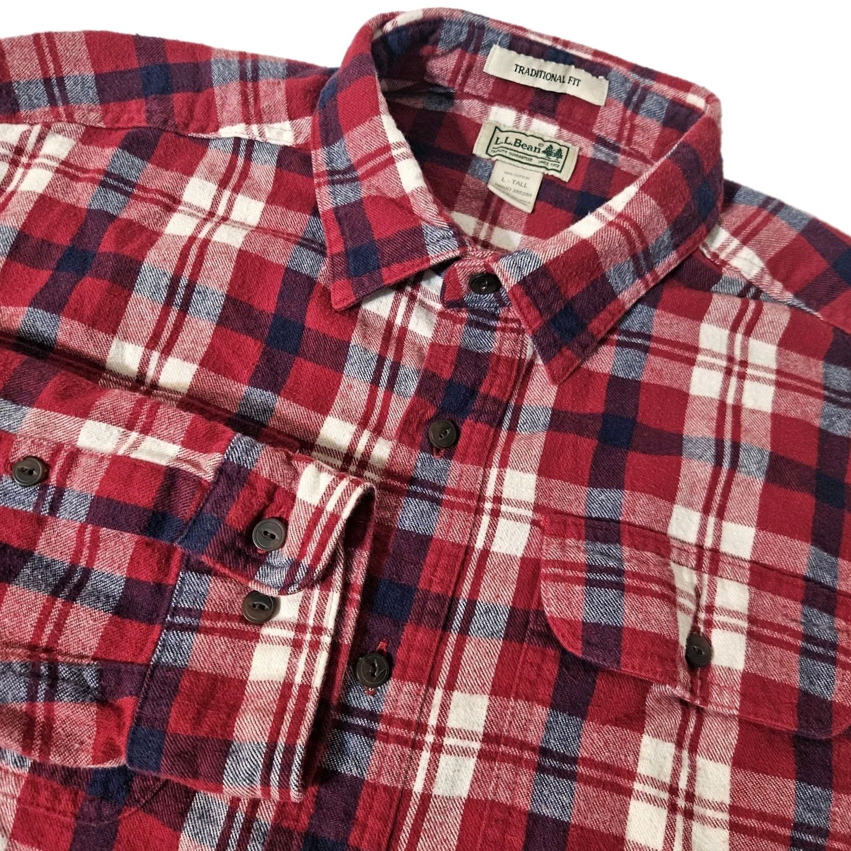 Vintage VINTAGE LL Bean Button-Up Shirt Plaid Red Blue LT Big & Tall Men Long Sleeve Pocketed 90s USA Flannel Cotton Button Size US L / EU 52-54 / 3 - 2 Thumbnail