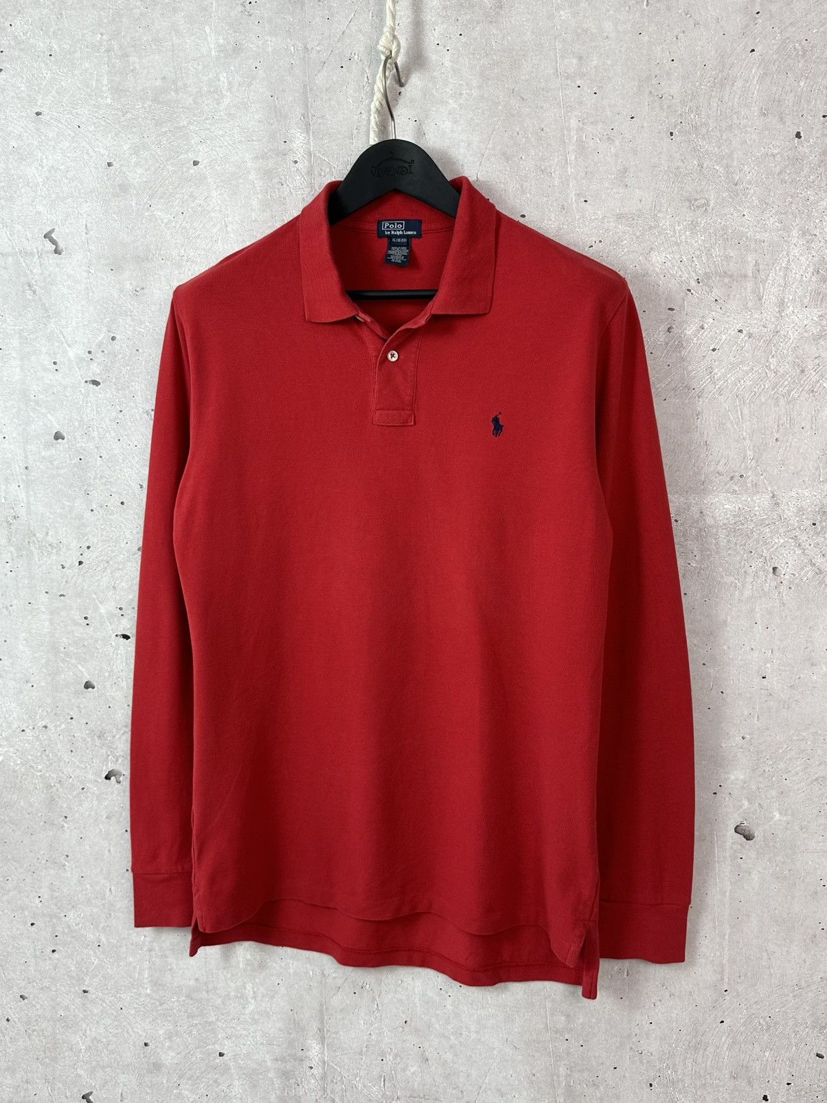 Ralph Lauren Vintage Ralph Lauren Red Long Sleeve Polo Size US M / EU 48-50 / 2 - 1 Thumbnail