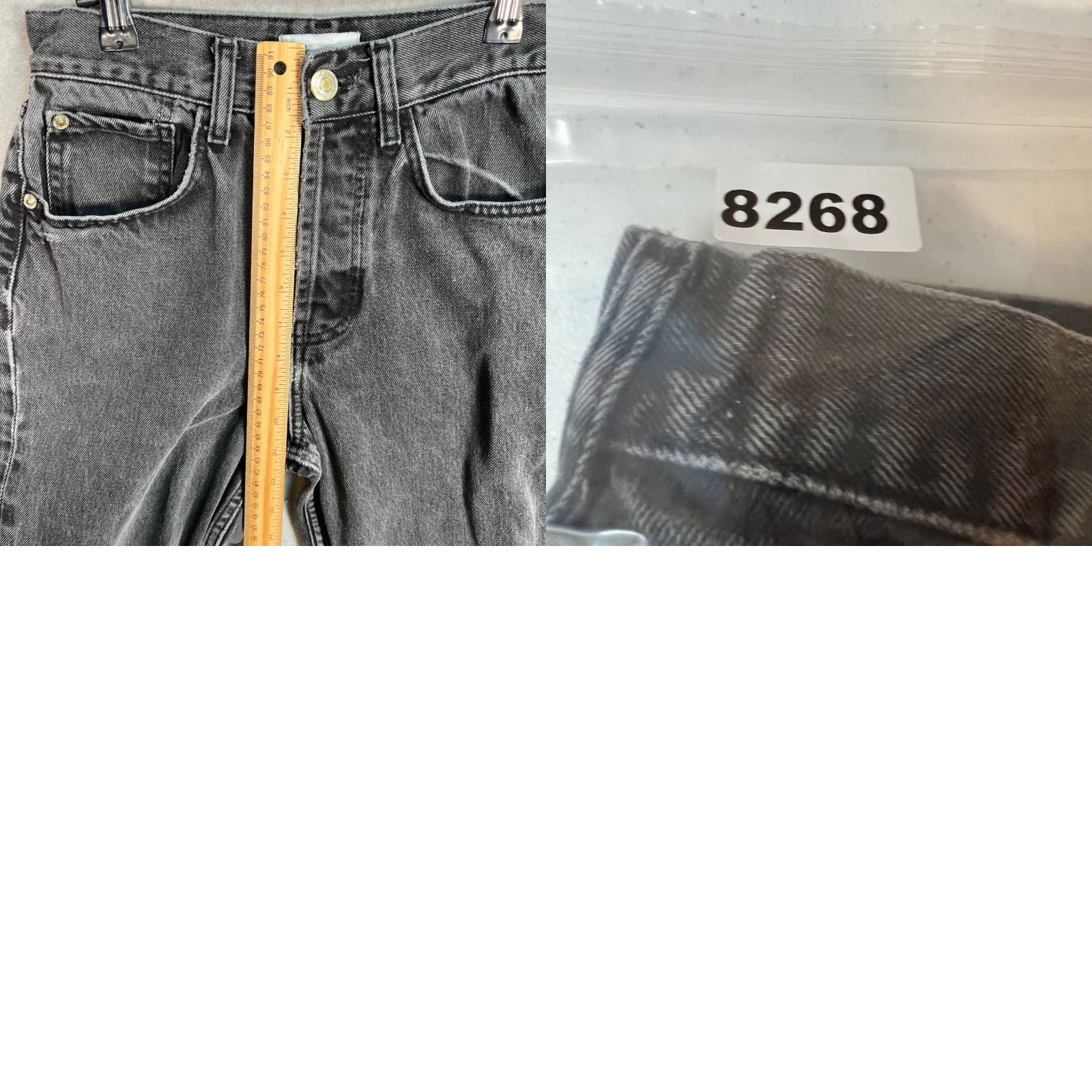 Zara Zara Womens High-Waisted Grey Denim Jeans Size 2 Straight Leg Jeans Regular 5-Pocket Design Cotton Denim Slim Rise High Vintage No N/A Size 26" / US 2 / IT 38 - 8 Thumbnail