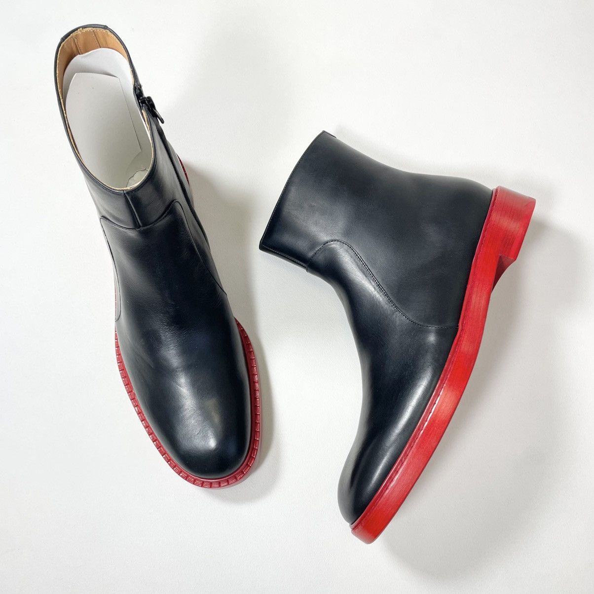Maison Margiela A/W 16 ‘Painted Red Sole’ Black Boots Size US 13 / EU 46 - 23 Thumbnail