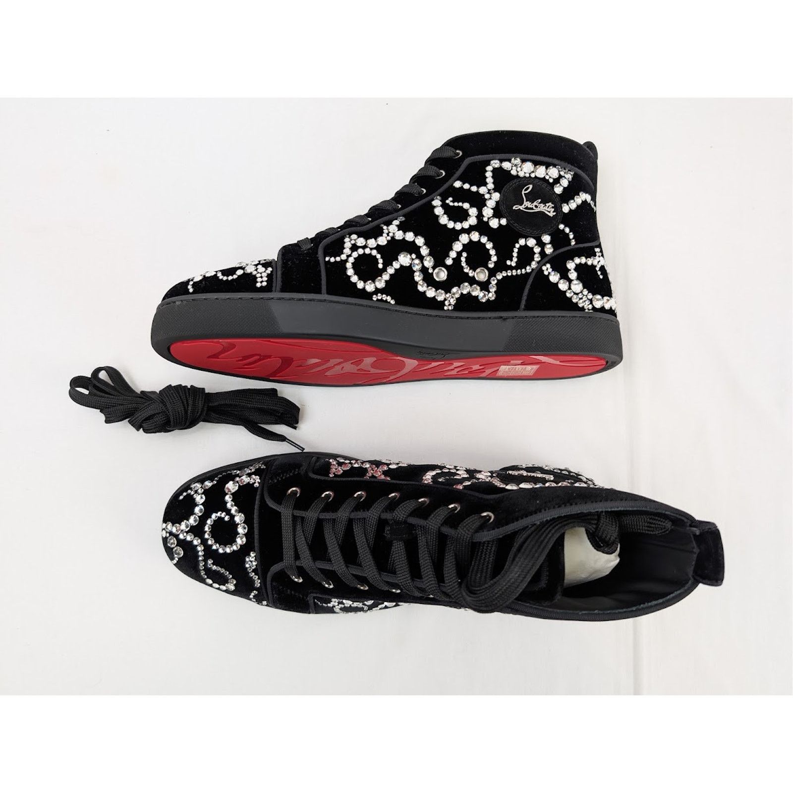Christian Louboutin o1rshd1 Octolouis Strass Sneakers in Black/Crystal Size US 13 / EU 46 - 14 Thumbnail