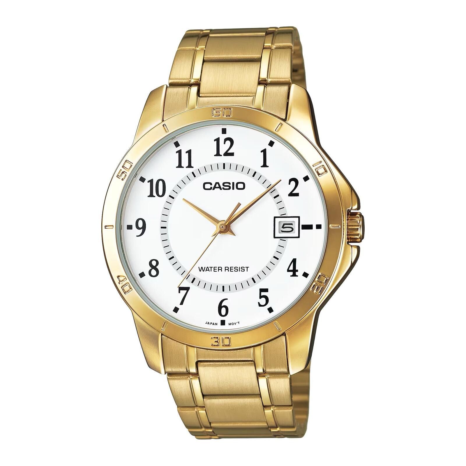 Casio Casio MenÕs Gold Analog Watch with White Dial - MTP-V004G-7B Size ONE SIZE - 1 Preview