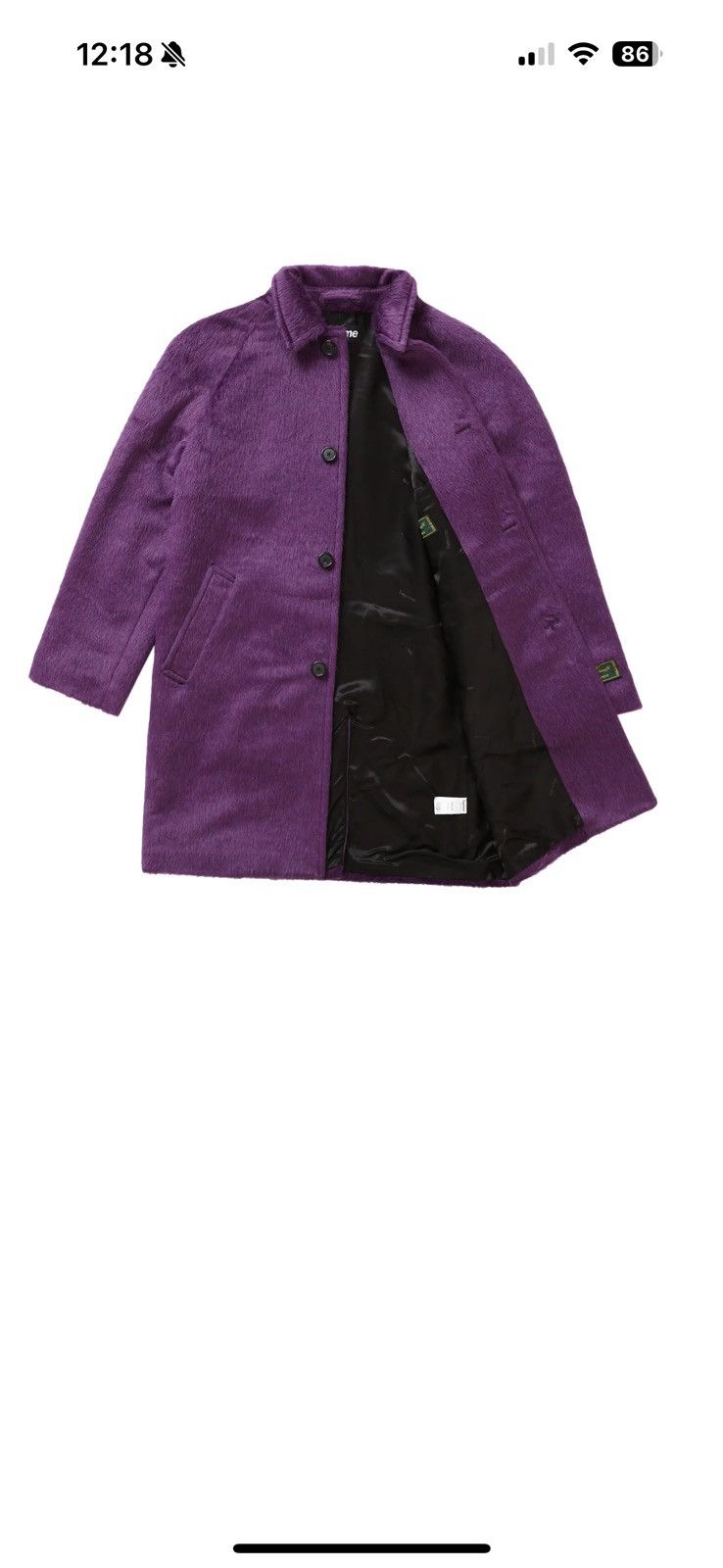 Loro Piana × Supreme Supreme Alpaca Overcoat Purple Size US L / EU 52-54 / 3 - 2 Thumbnail