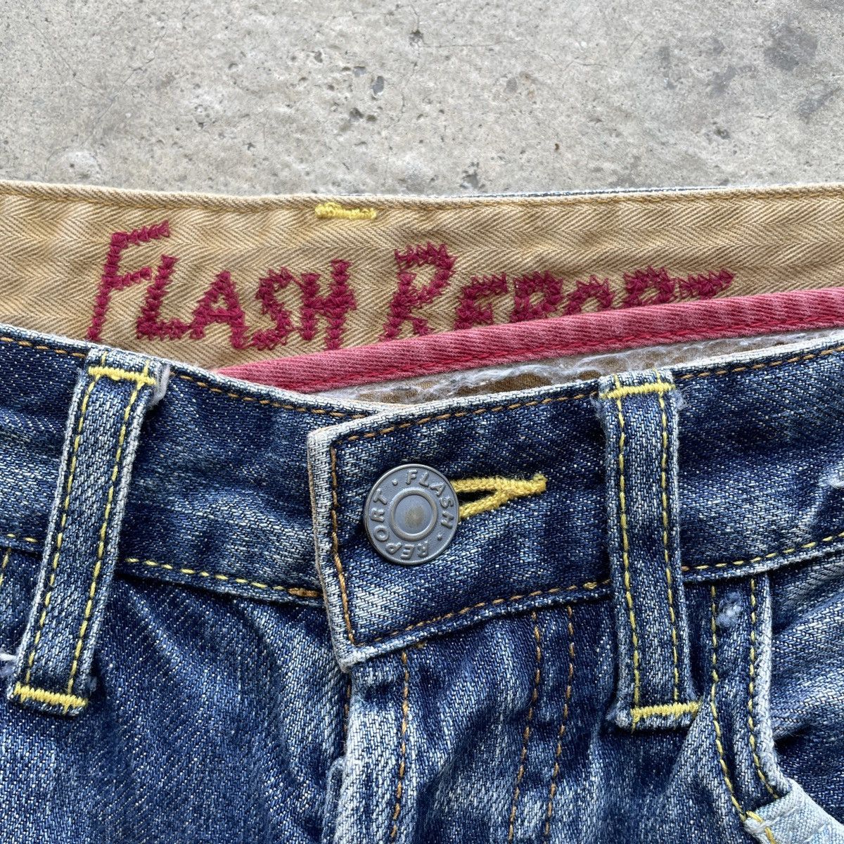 Japanese Brand × Jean × Vintage Vintage Japan Flash Report Distressed Faded Jeans Pants W32 Size US 33 - 7 Thumbnail
