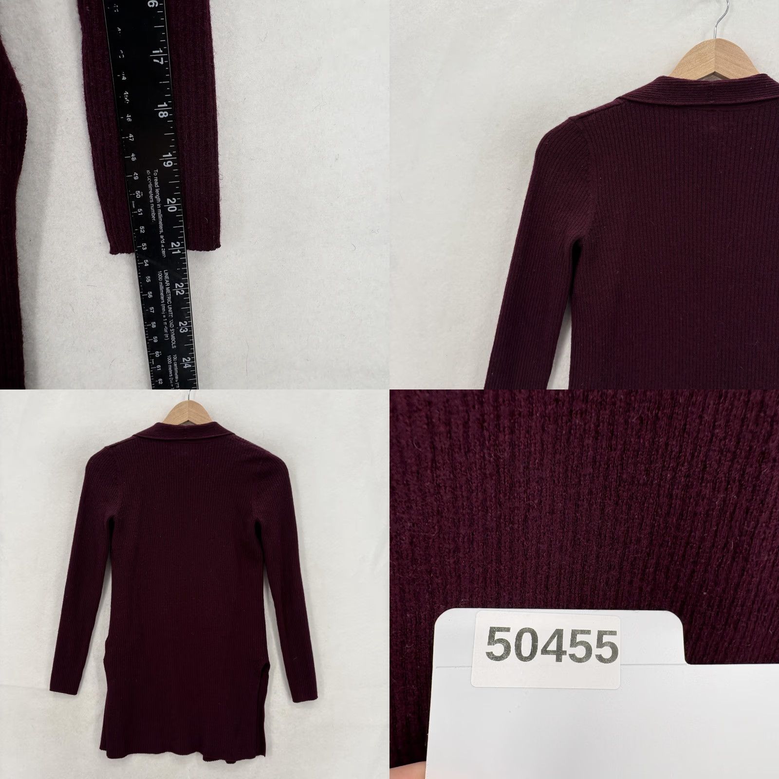 Vintage Max Studio Cardigan Sweater Womens Small Purple 100% Merino Wool Open Front Cozy V-Neck Knit Solid Regular Fall Casual Mens Womens Girls Boys Size S / US 4 / IT 40 - 8 Thumbnail